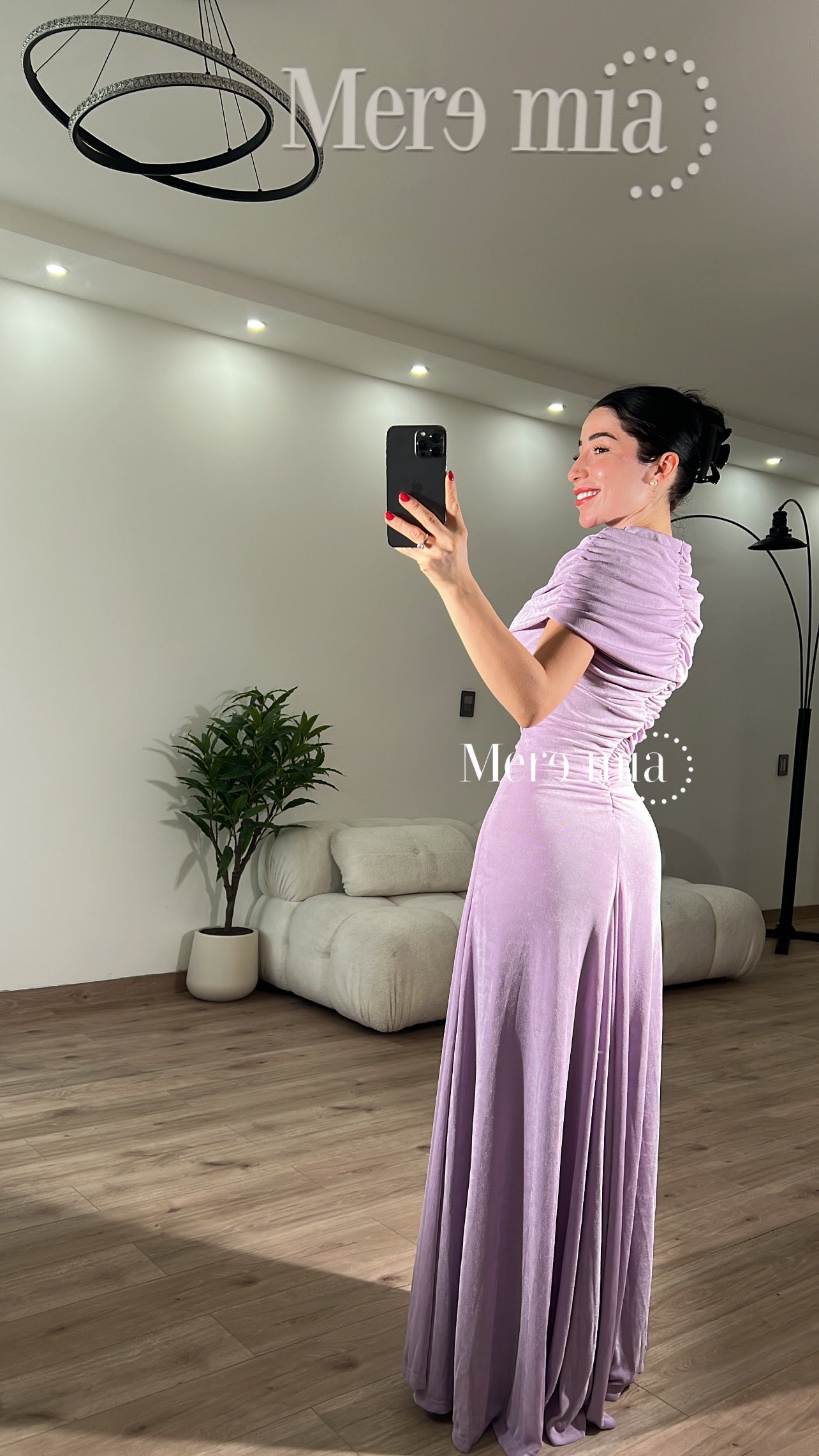 Vestido chal plisado cuello