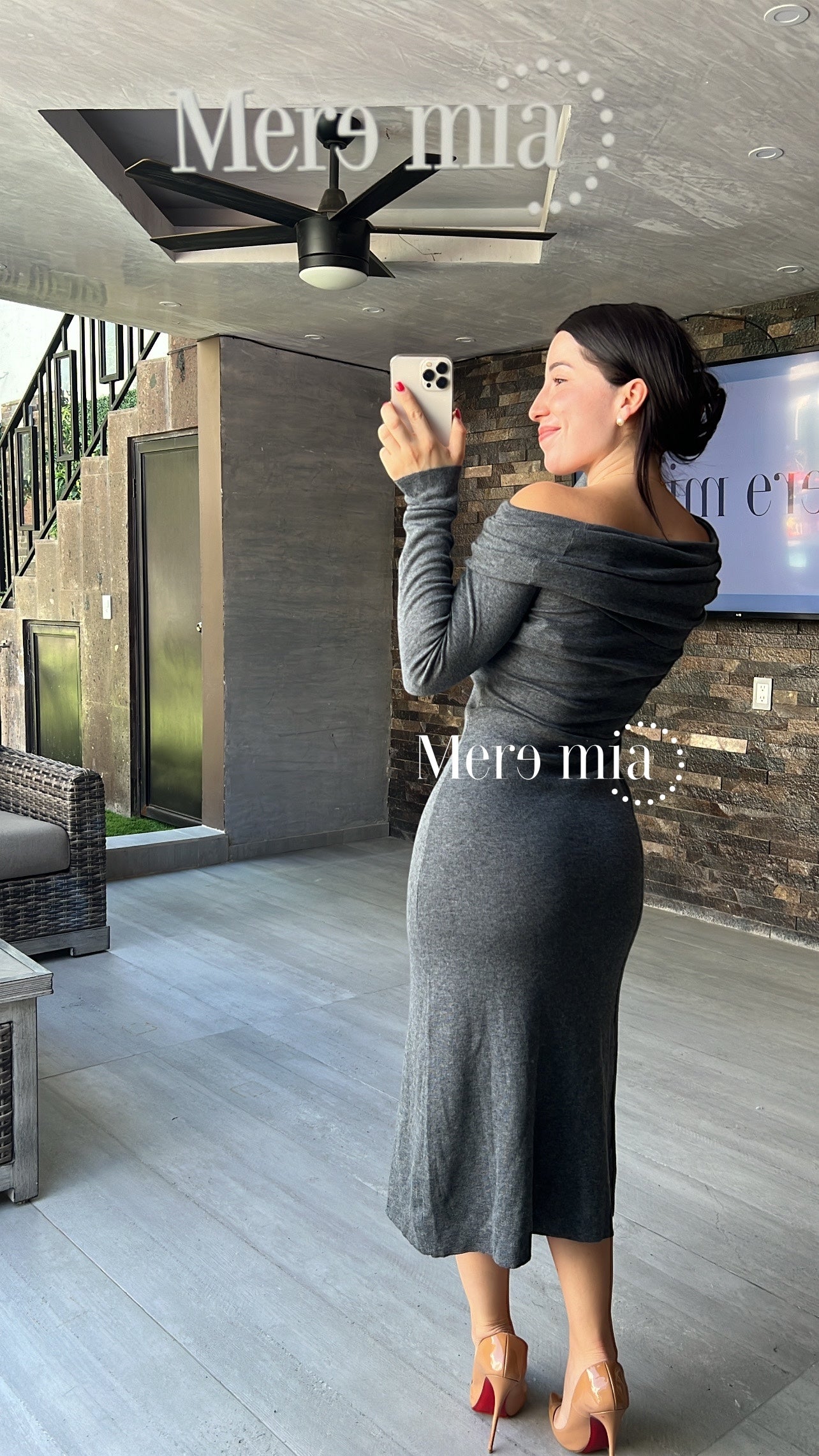 Vestido sweater gris ob