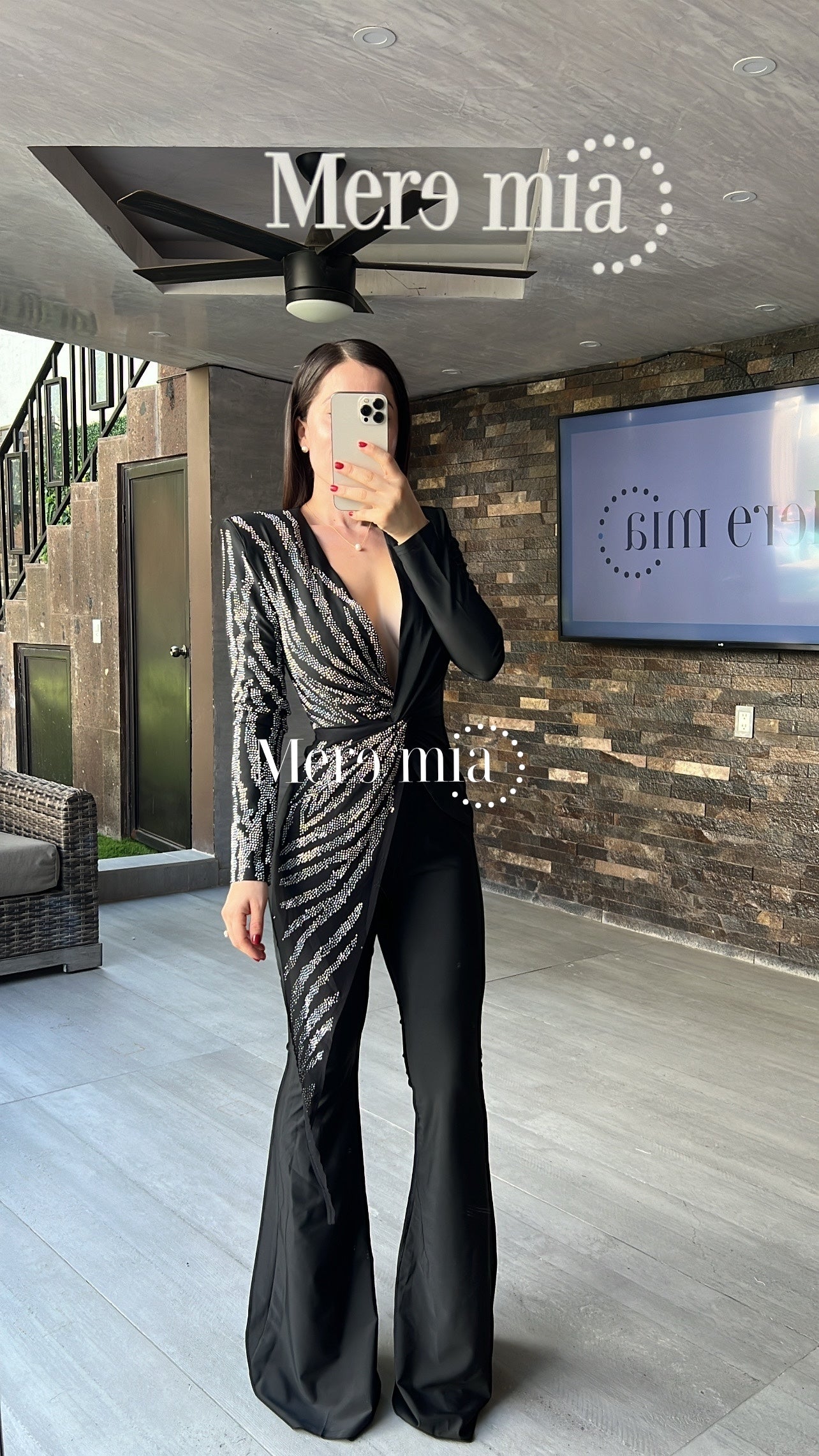 Jumpsuit negro plata