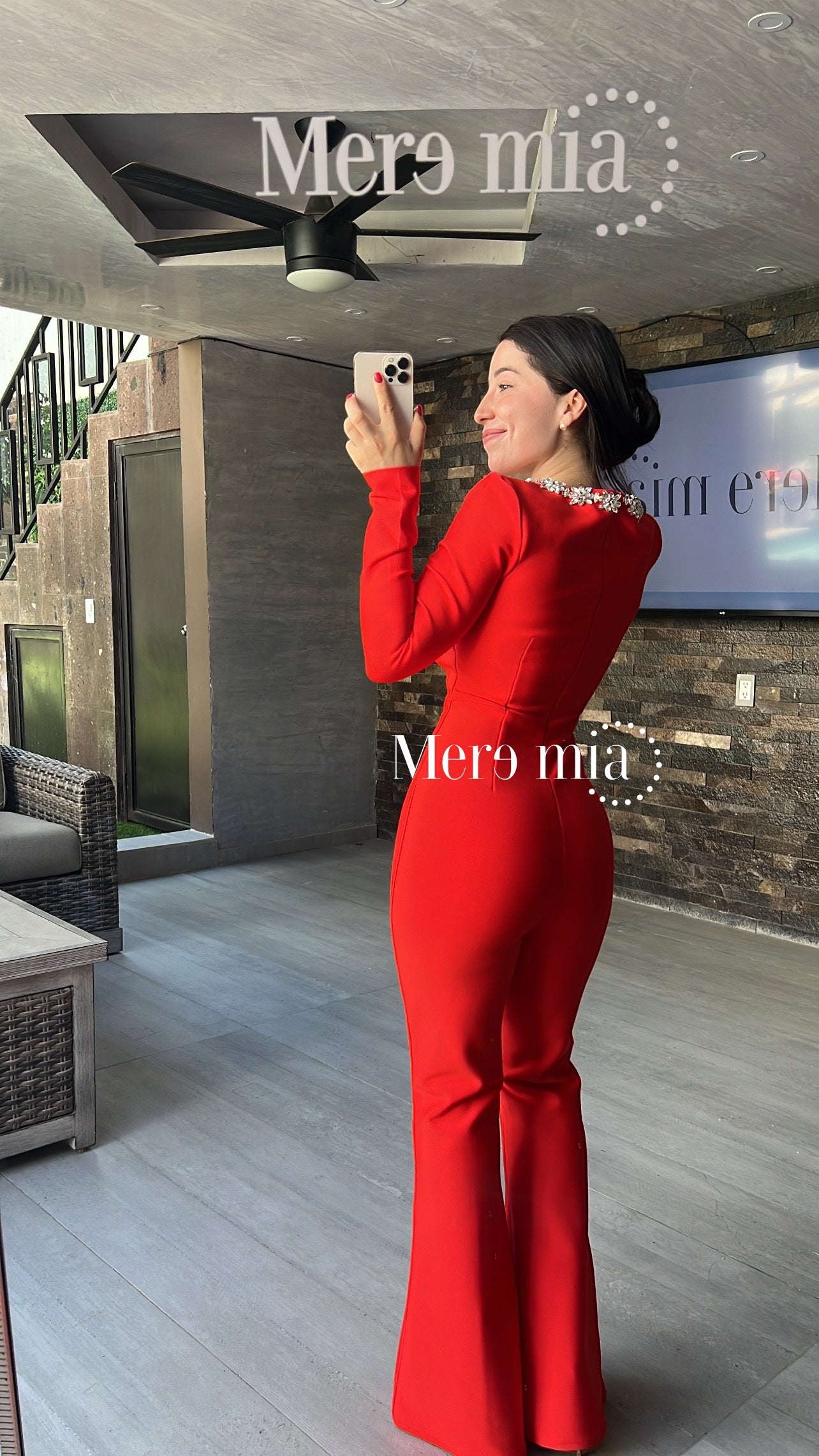 Jumpsuit rojo plata