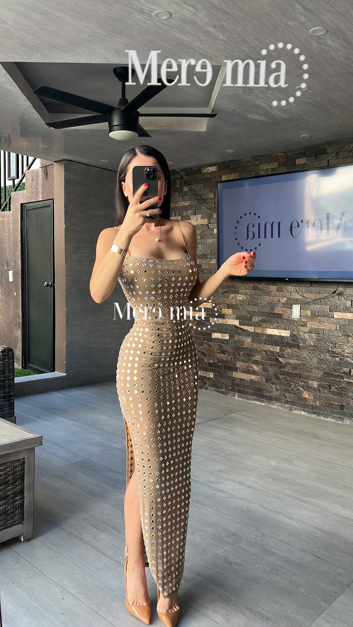 Vestido moka rombo plata