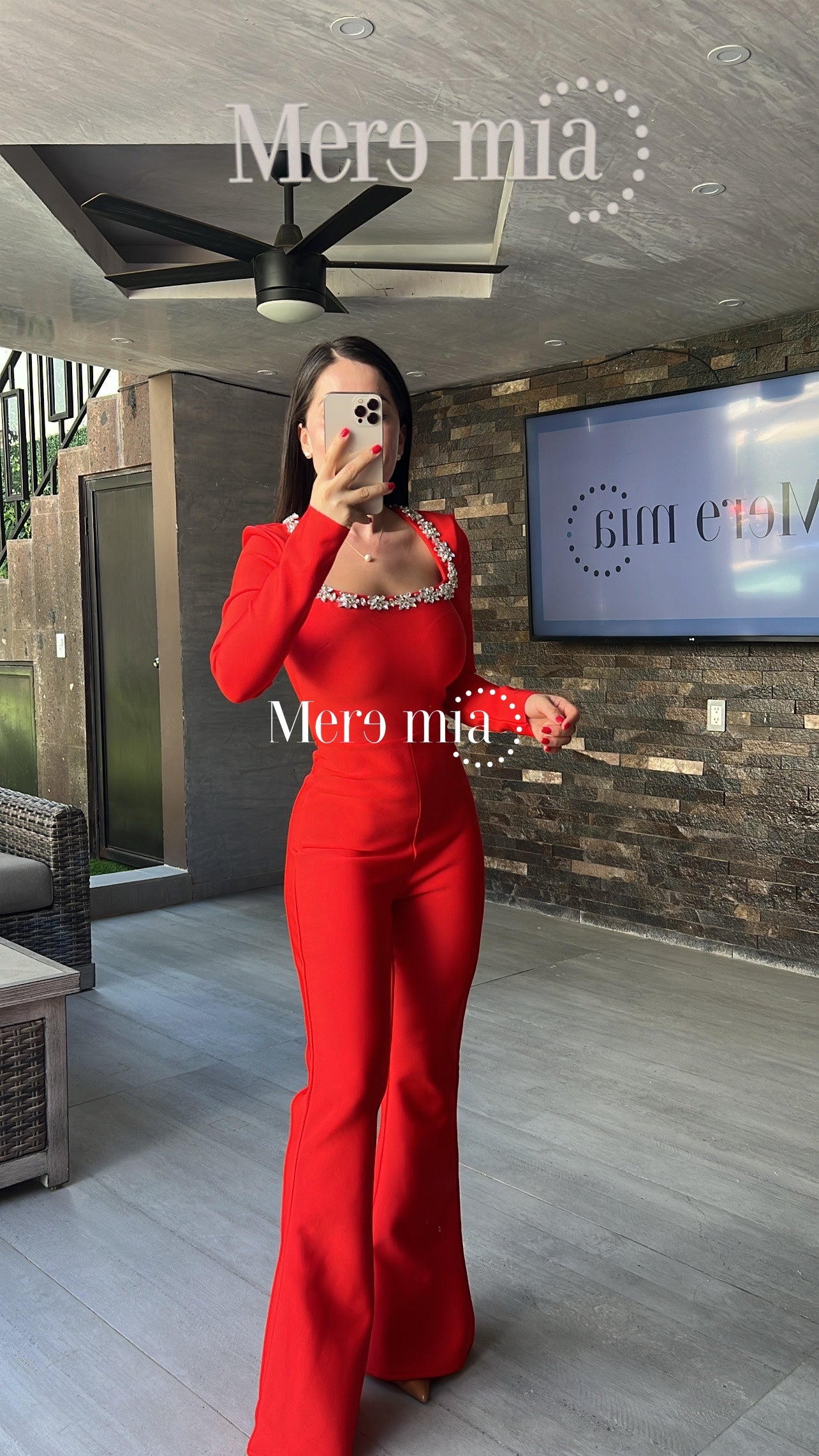 Jumpsuit rojo plata