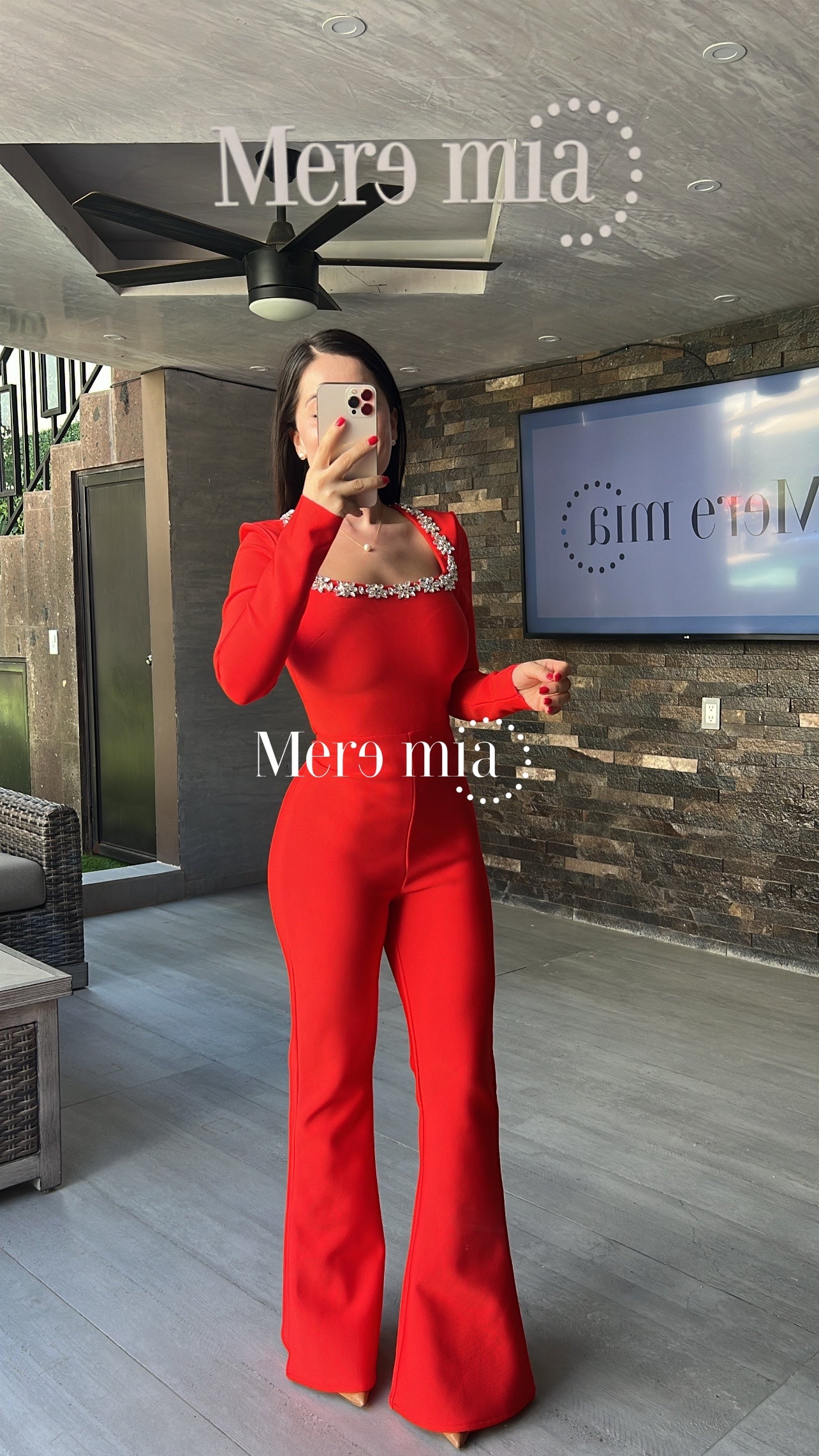 Jumpsuit rojo plata