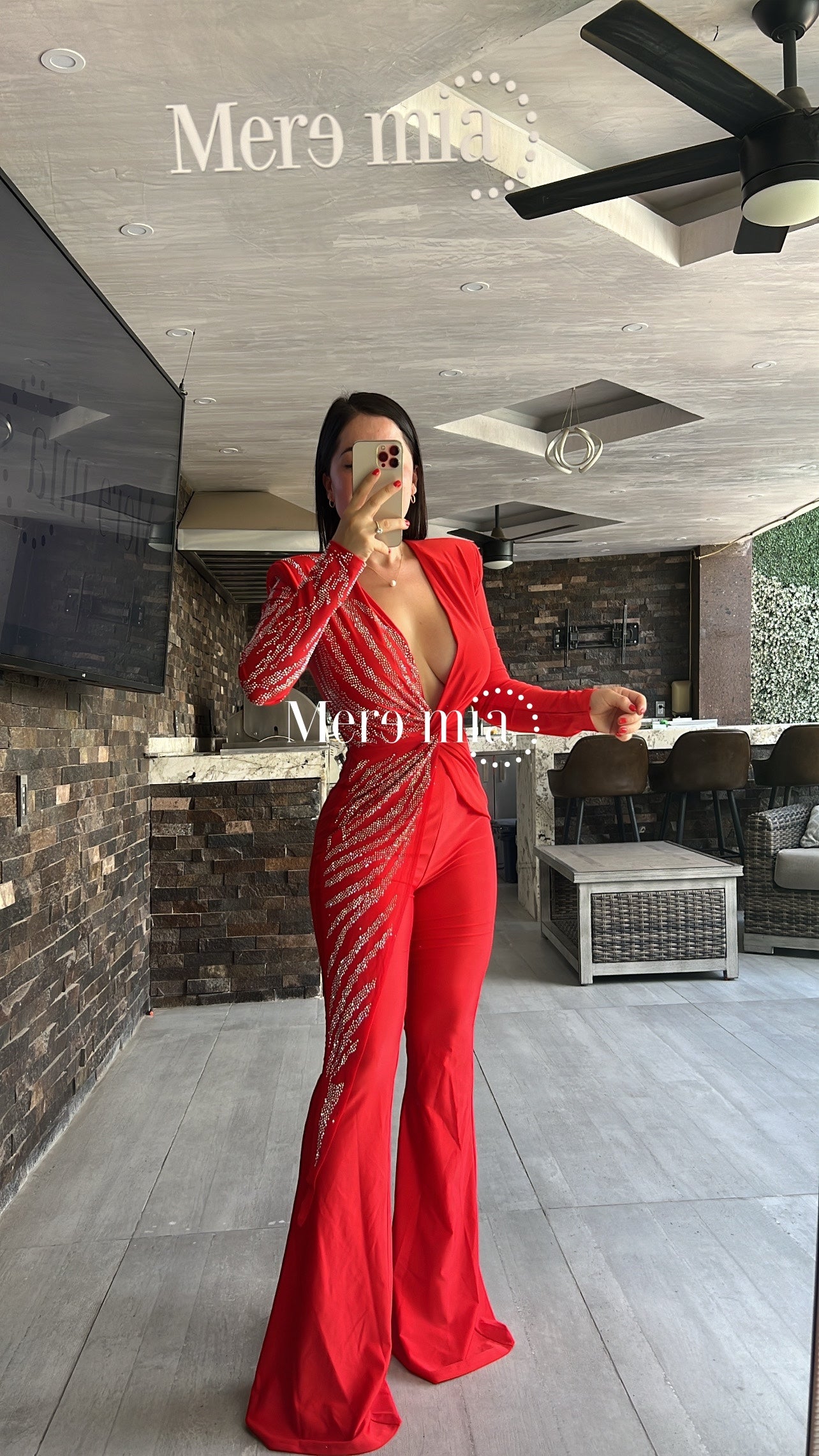 Jumpsuit rojo plata ml