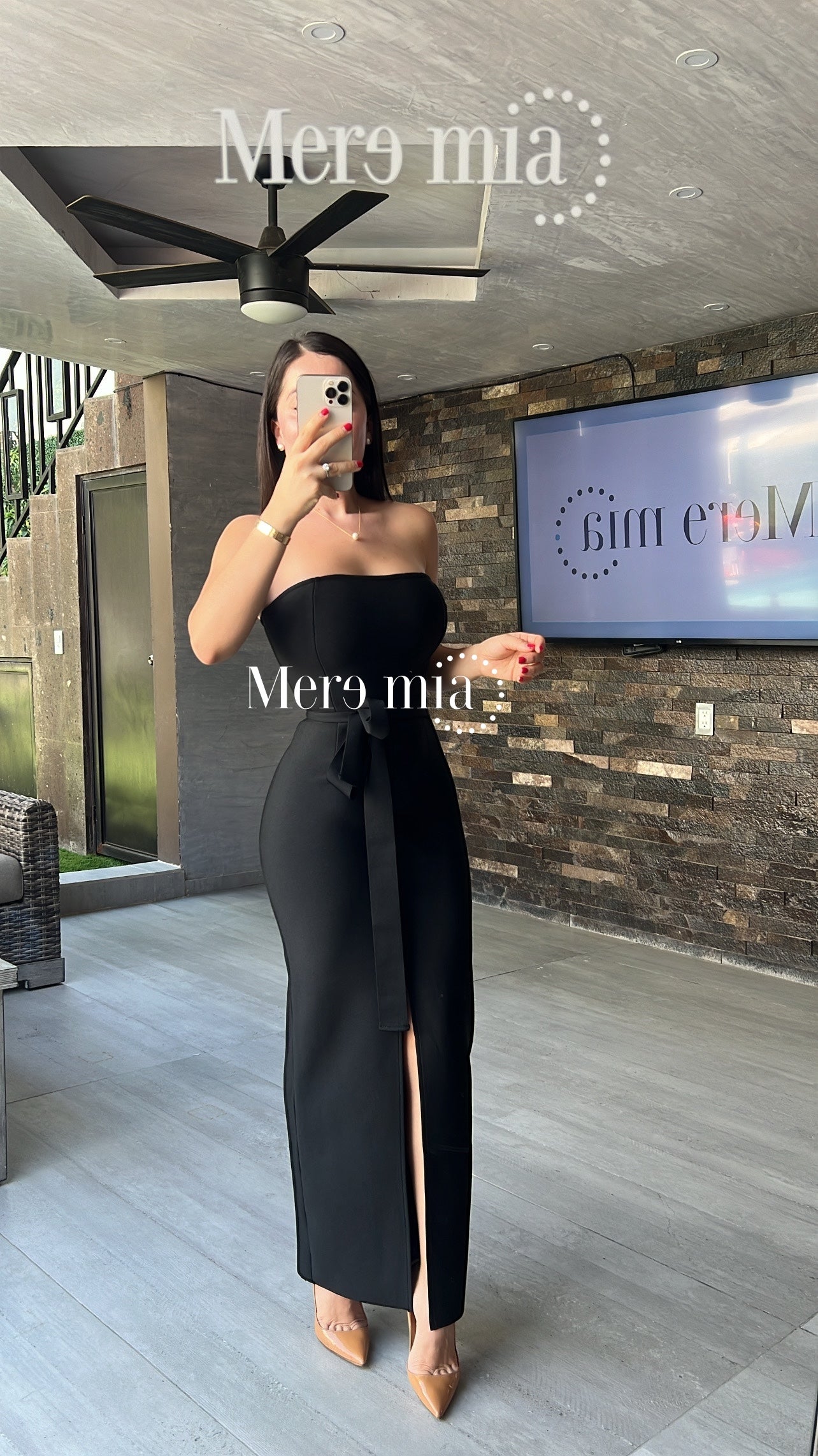 Vestido negro cintó