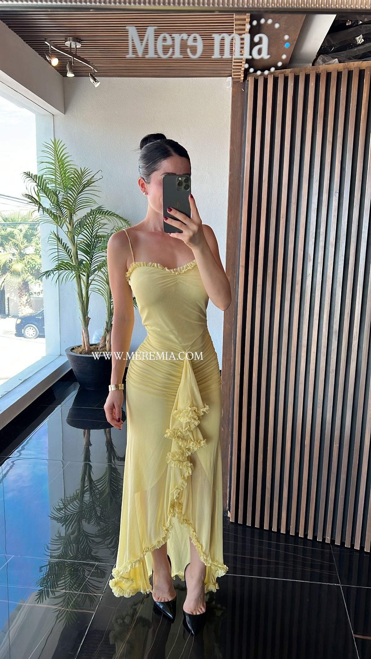 Vestido escarola plisado