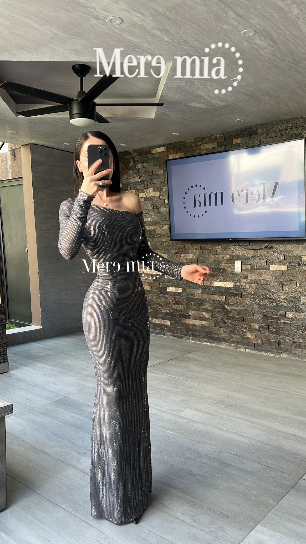 Vestido un hombro puntos suelto