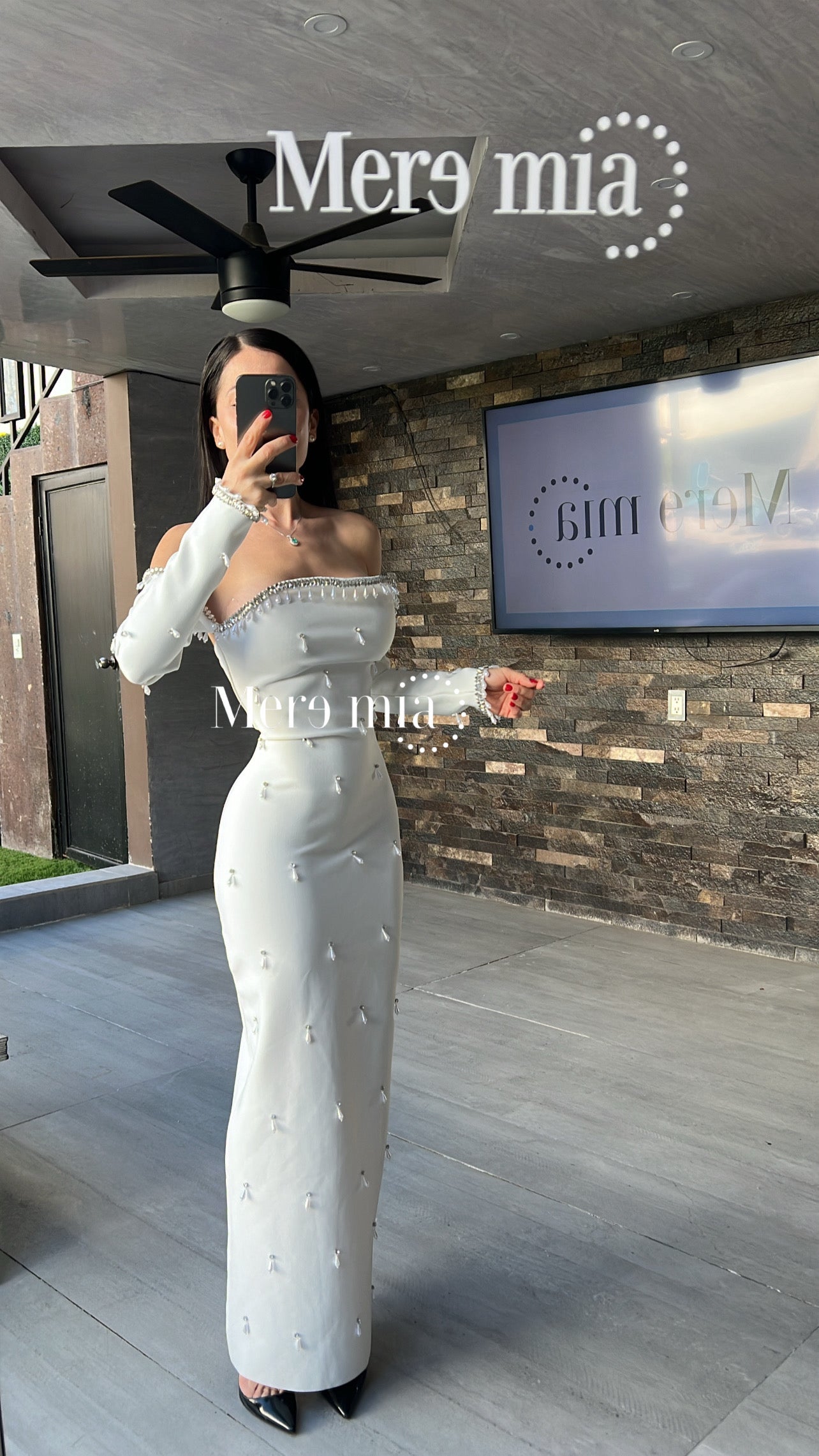 Vestido blanco gotas