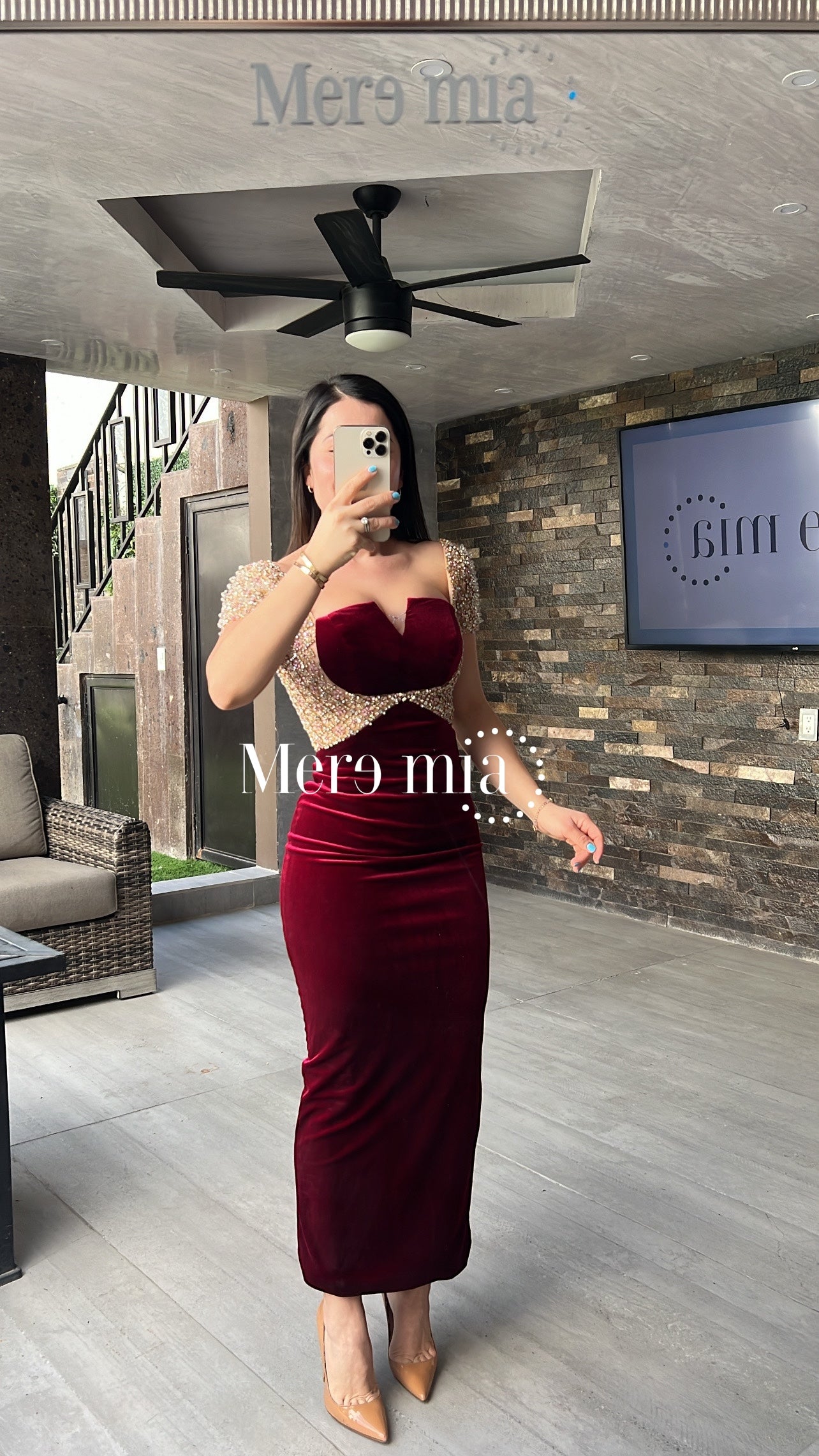 Vestido tinto terc midi