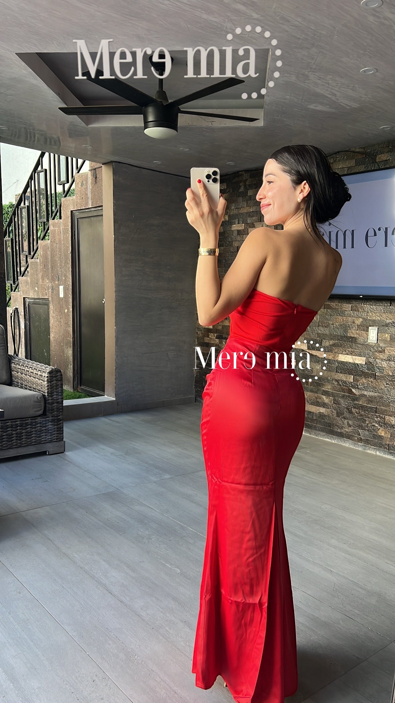 Vestido rojo strapp largo