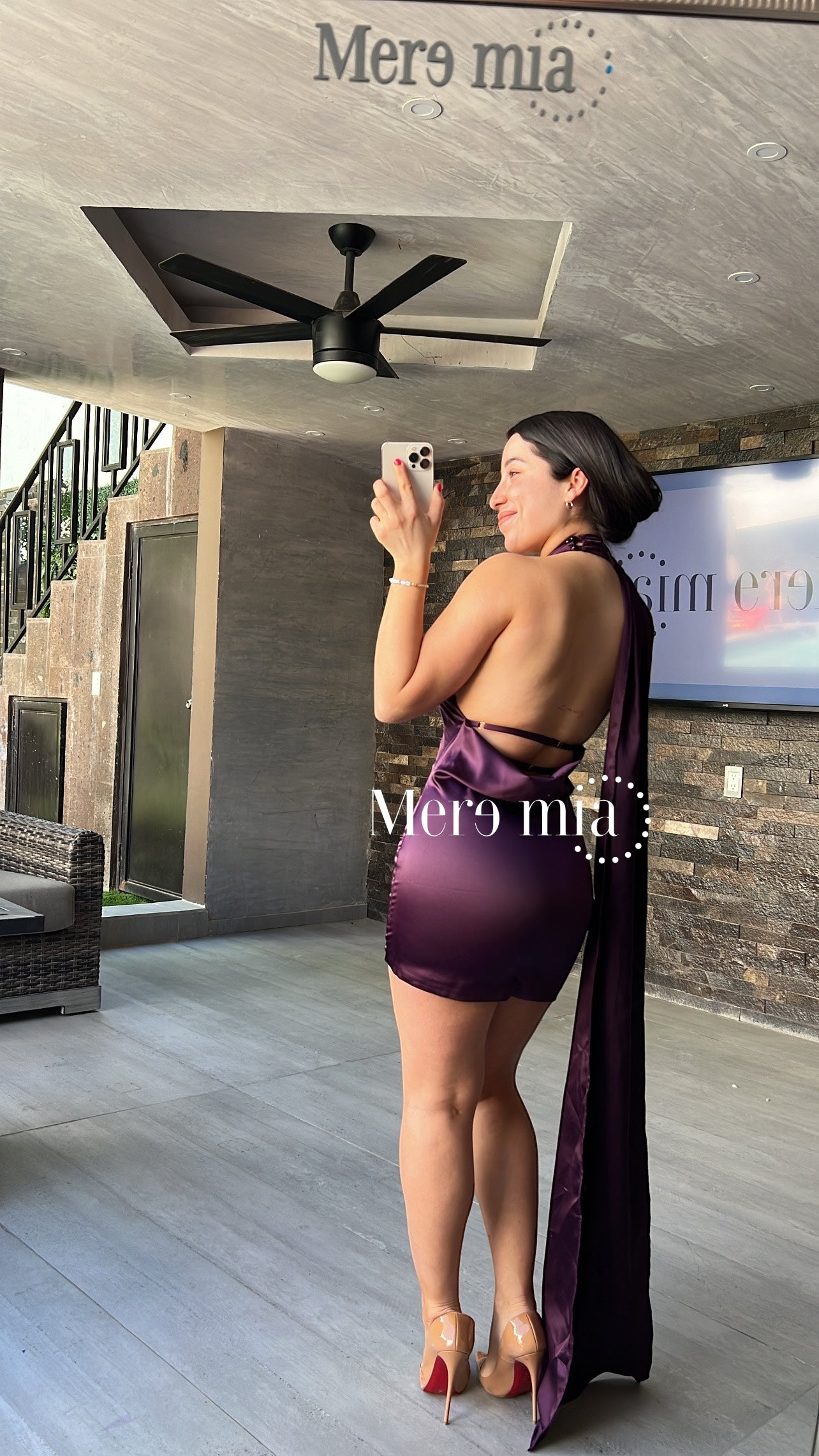 Vestido saten  morado