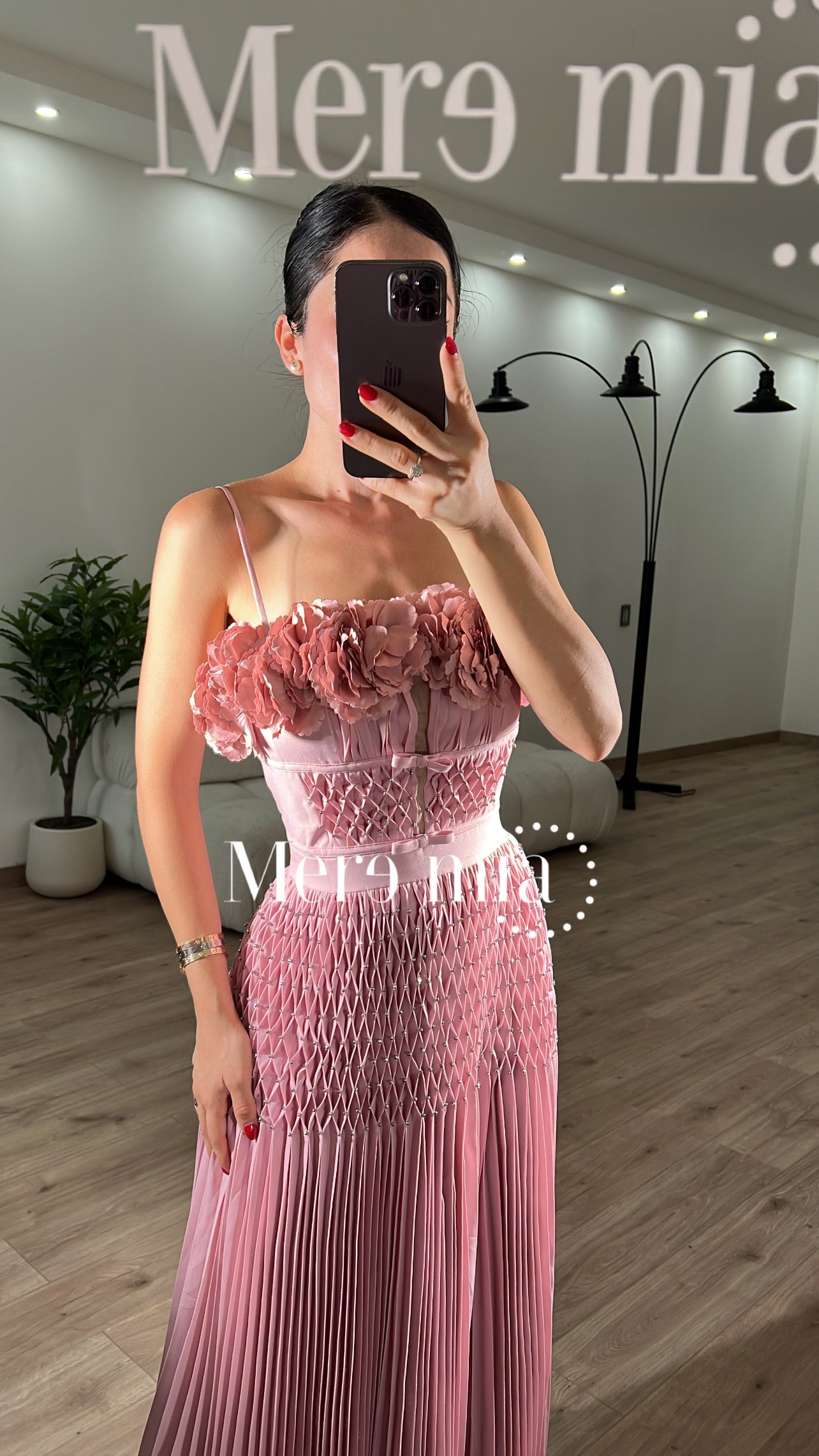 Vestido plisado flores