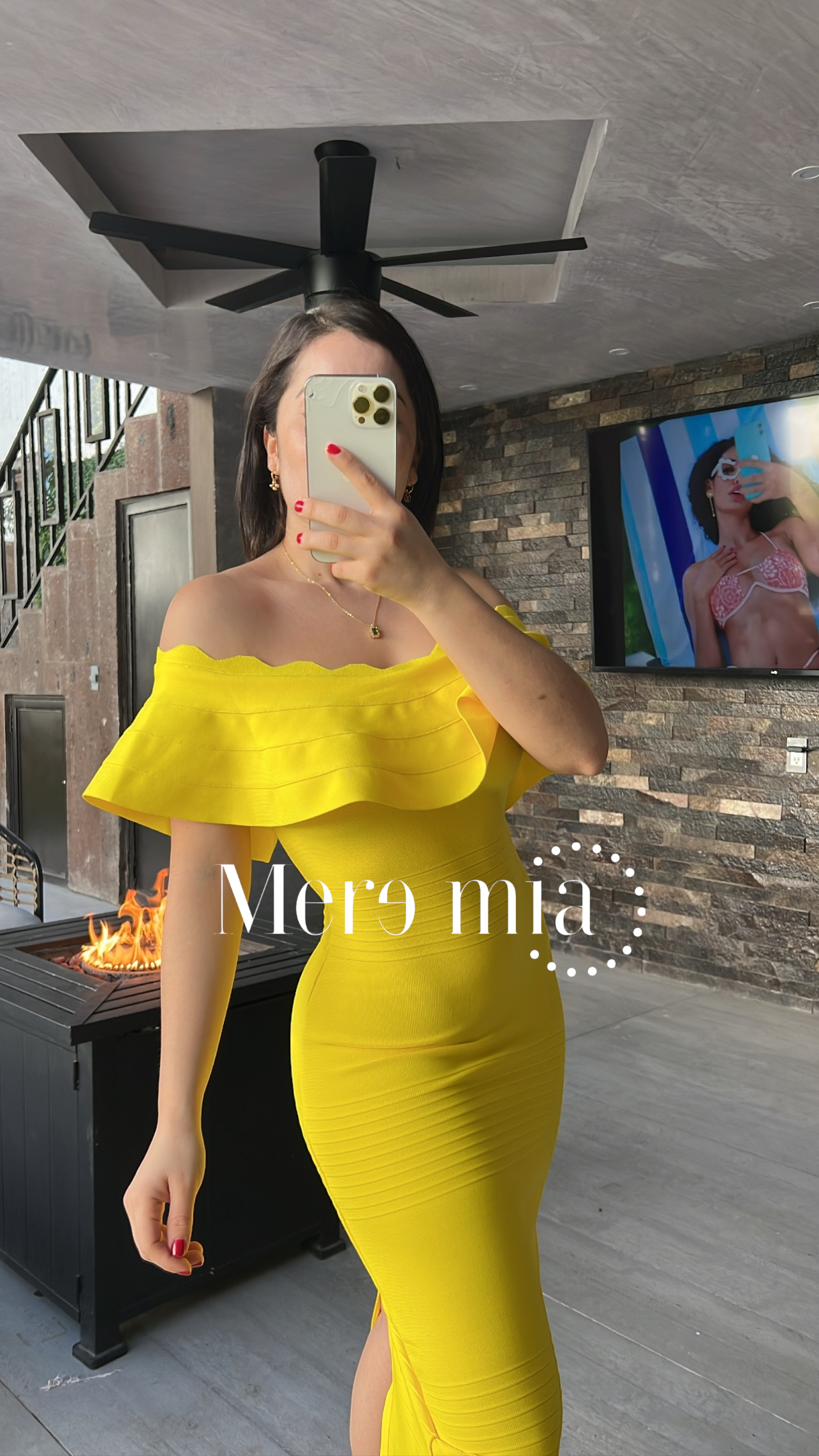 Vestido olan arriba amarillo