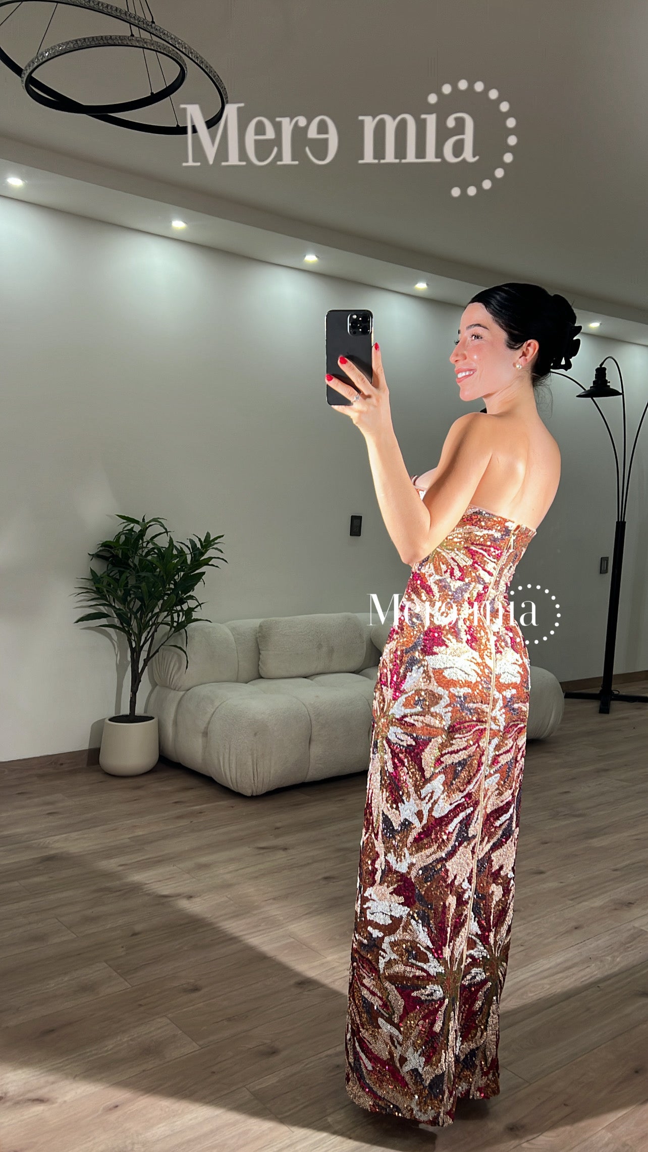 Vestido ramas lentejuelas