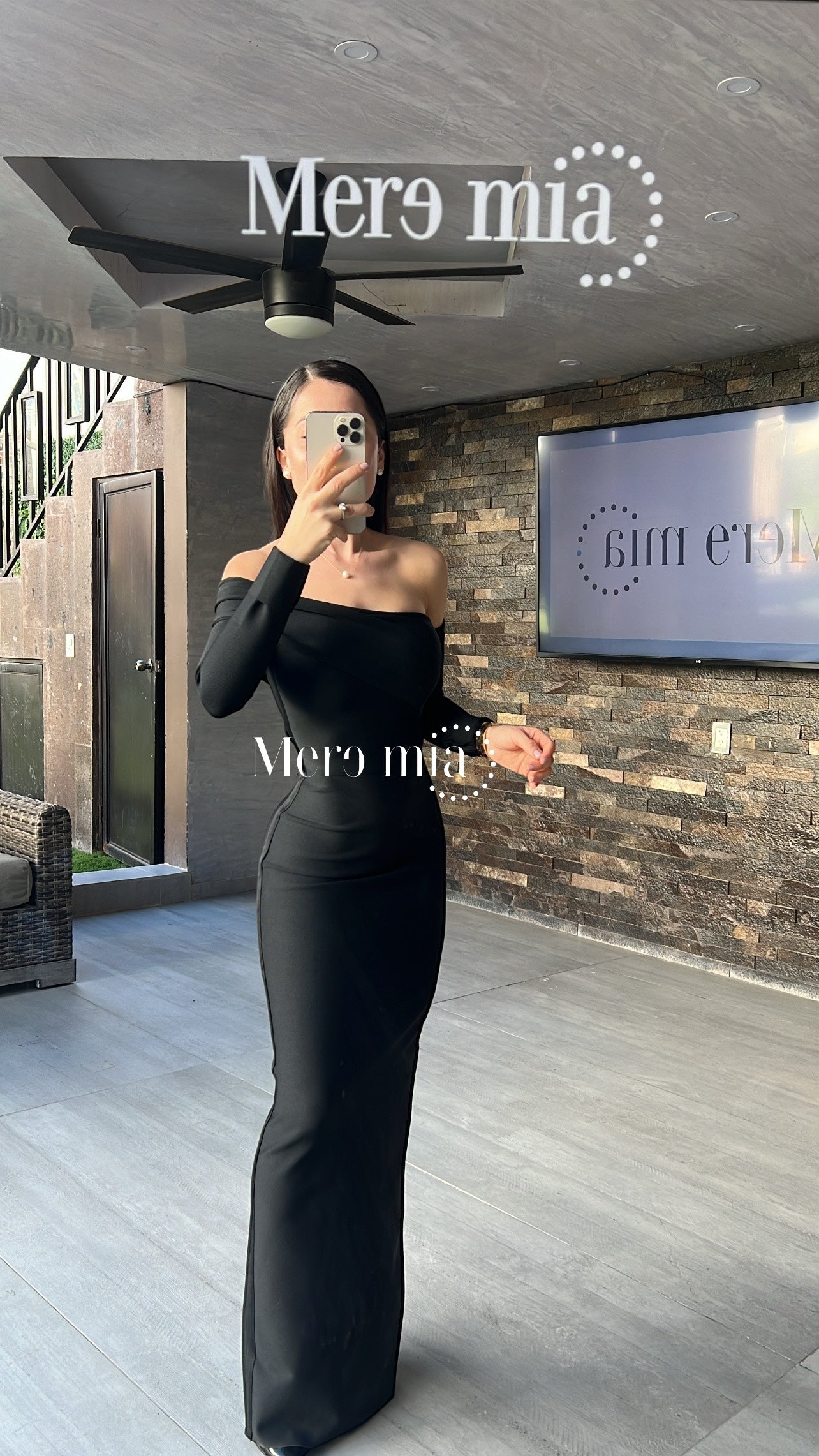 Vestido negro ml largo homb