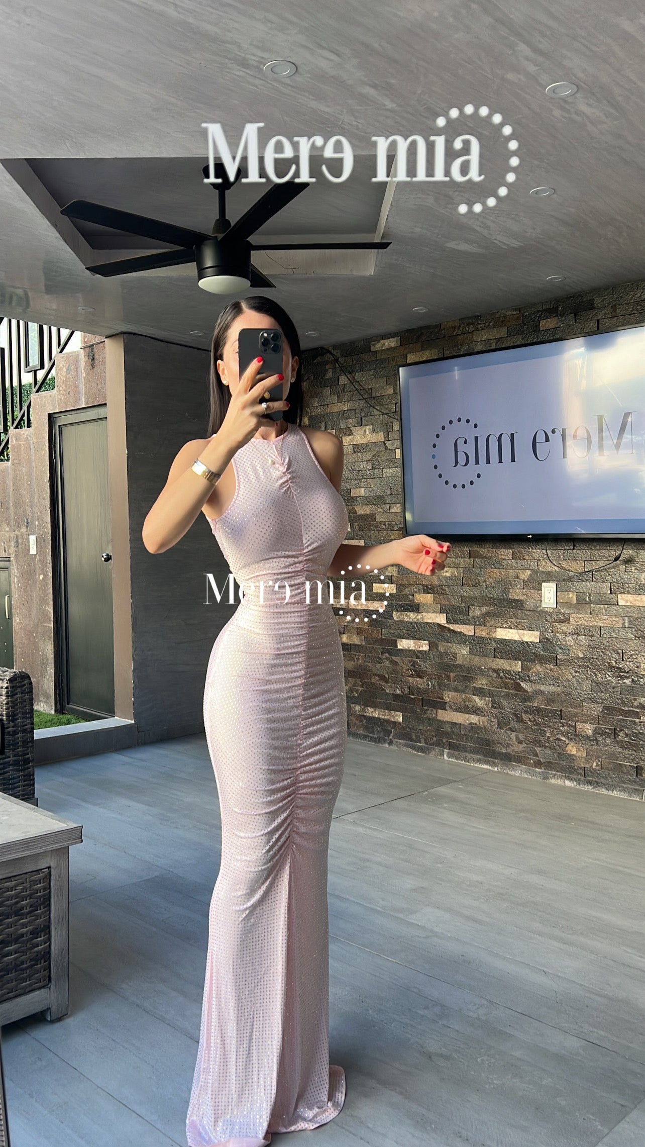 Vestido puntos plisado
