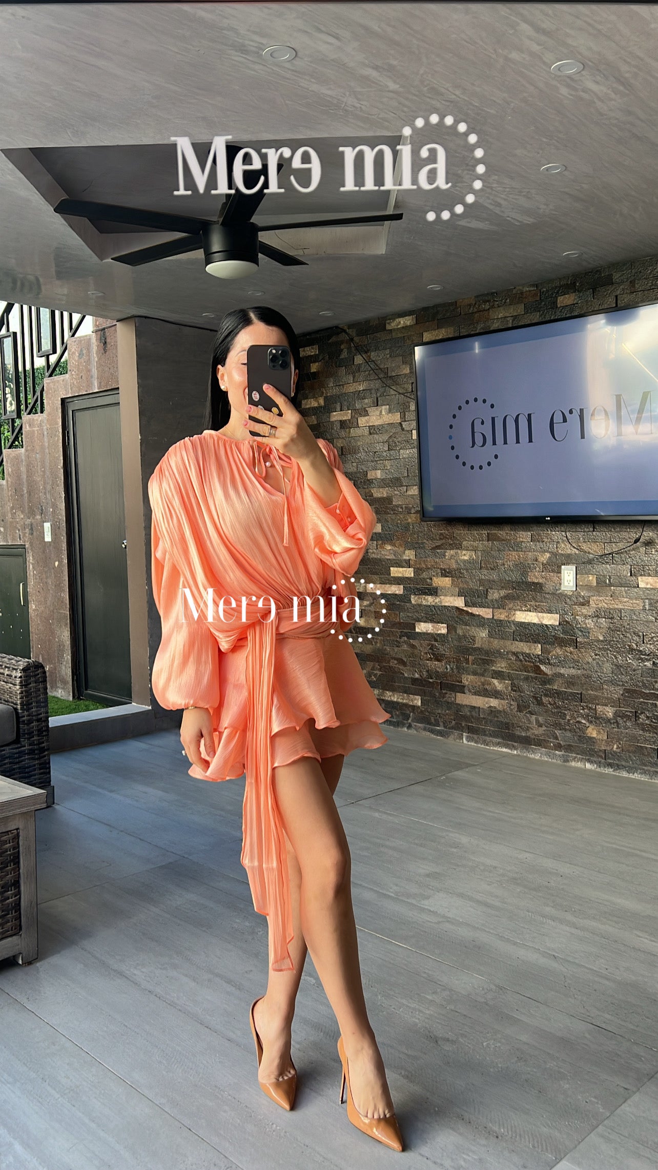 Vestido naranja olanes