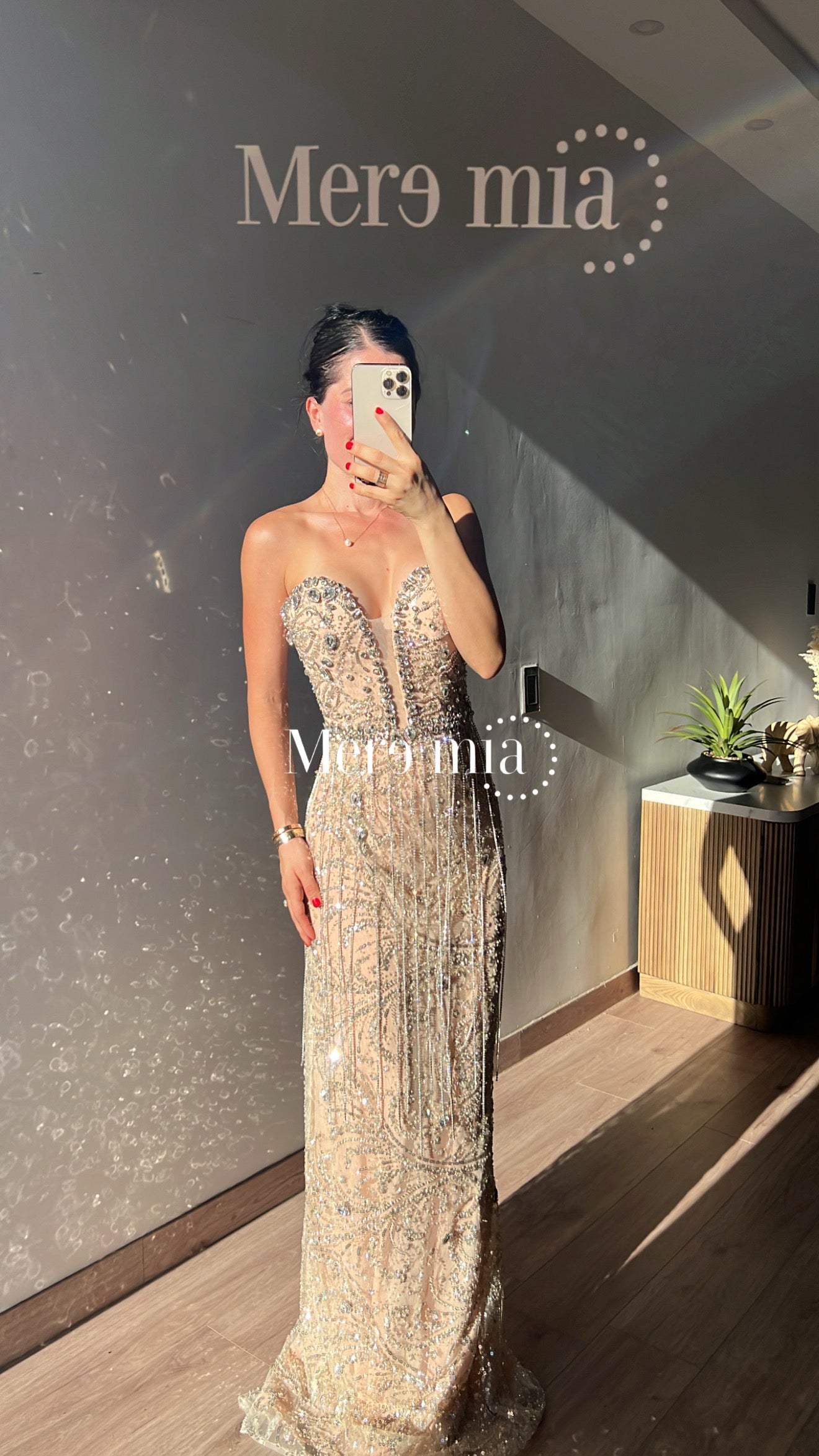 Vestido plata nude