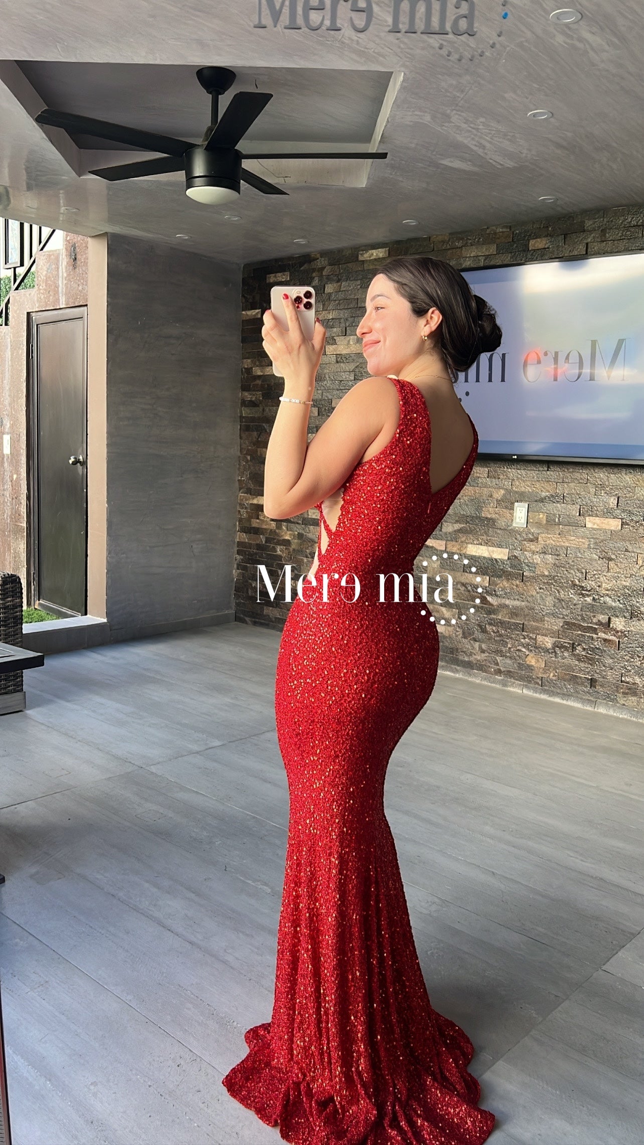 Vestido rojo lent escote V