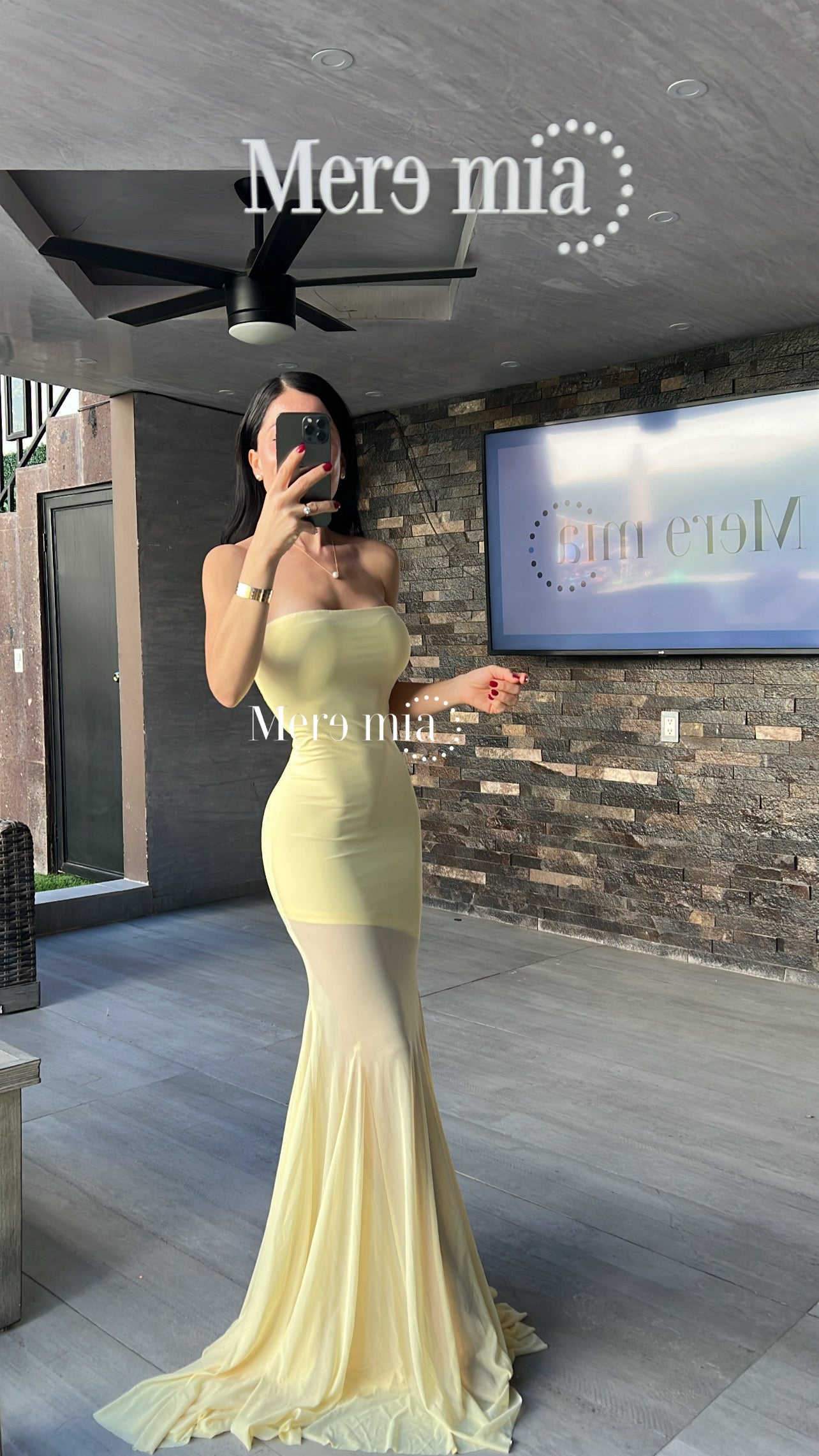 Vestido amarillo malla