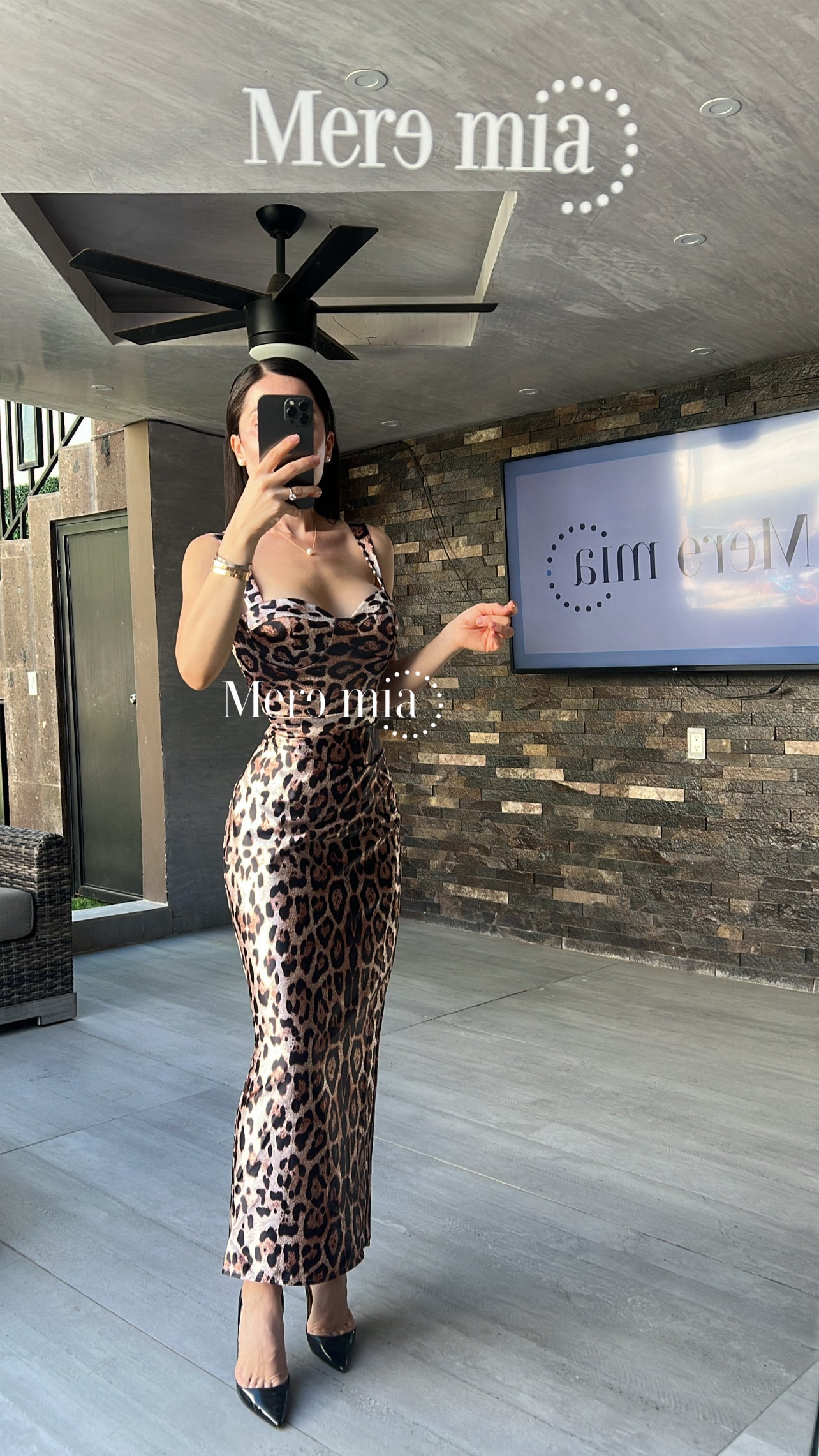 Vestido animal print copas