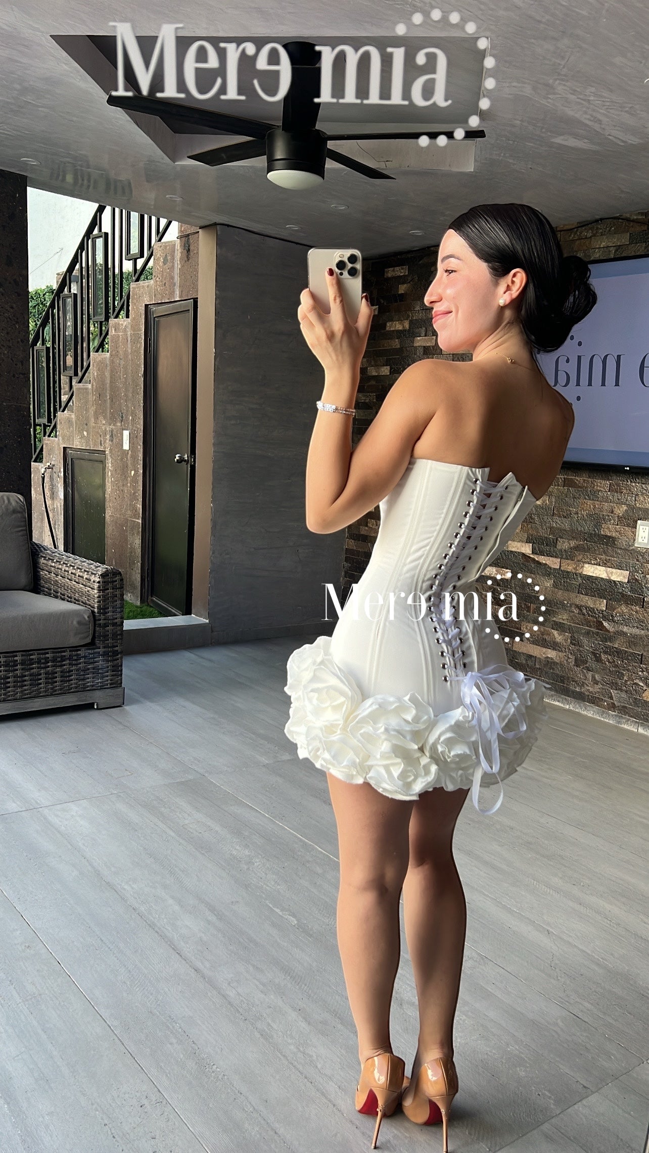 Vestido blanco flores ab