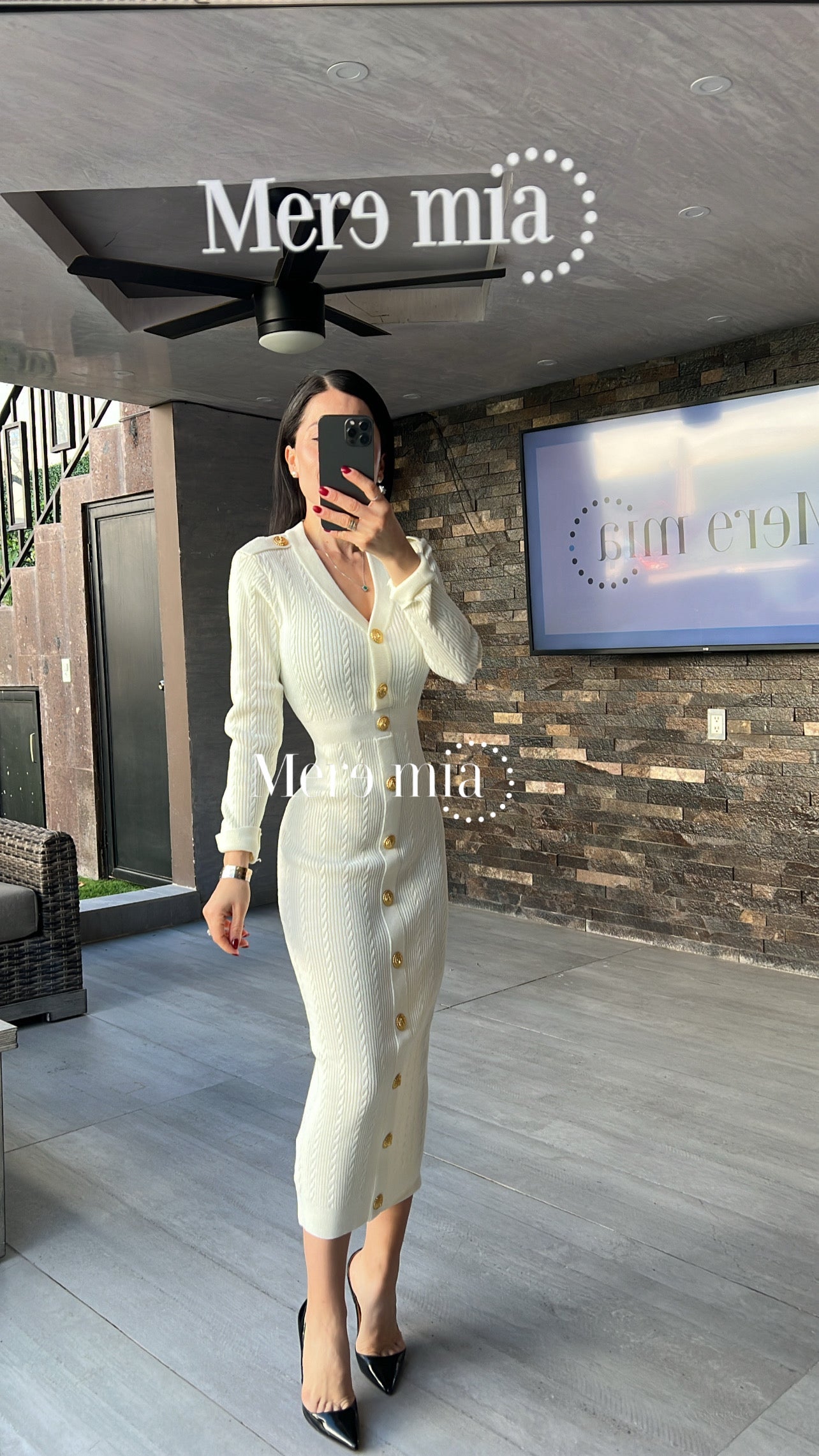 Vestido blanco b dorados