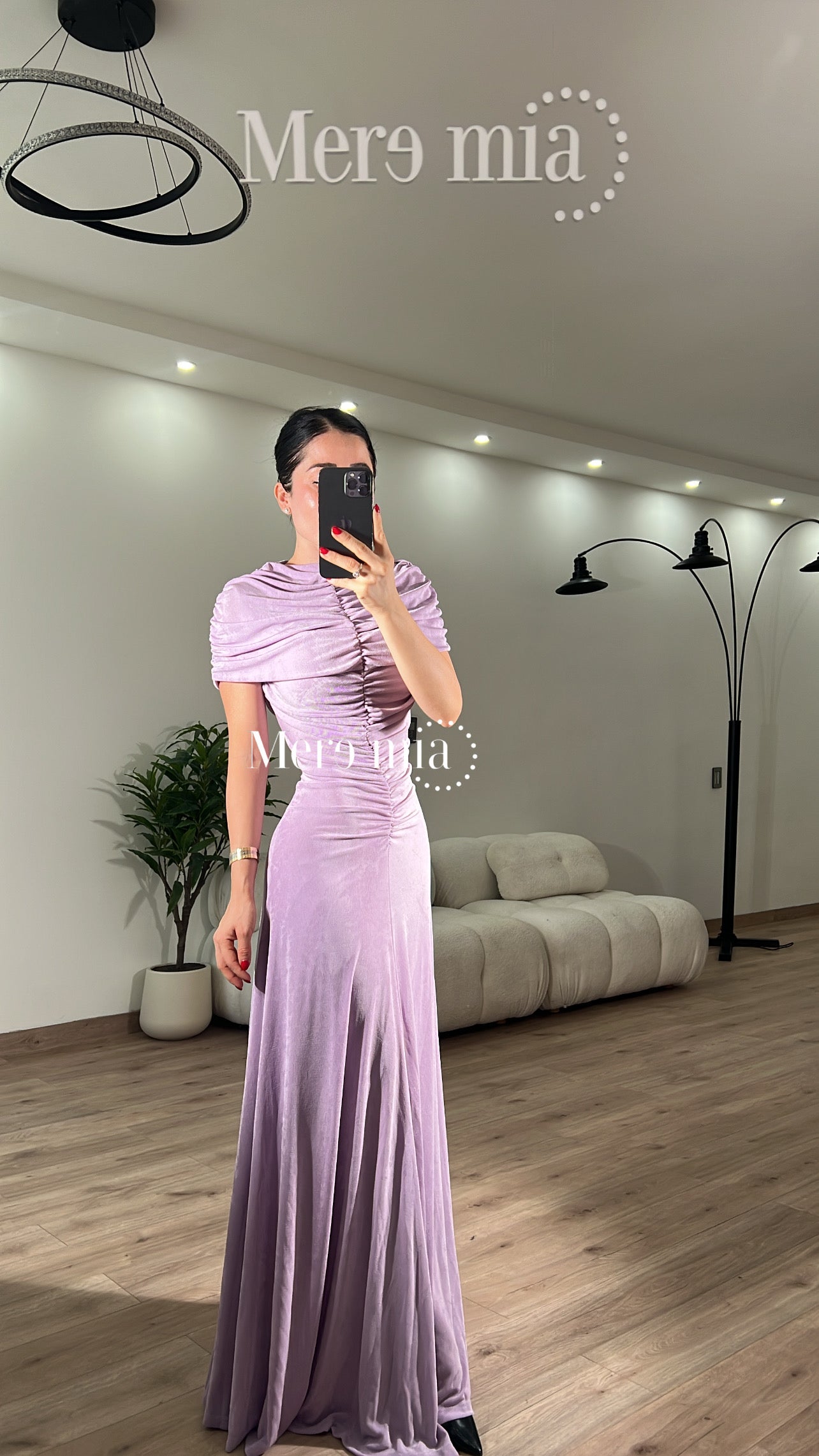 Vestido chal plisado cuello