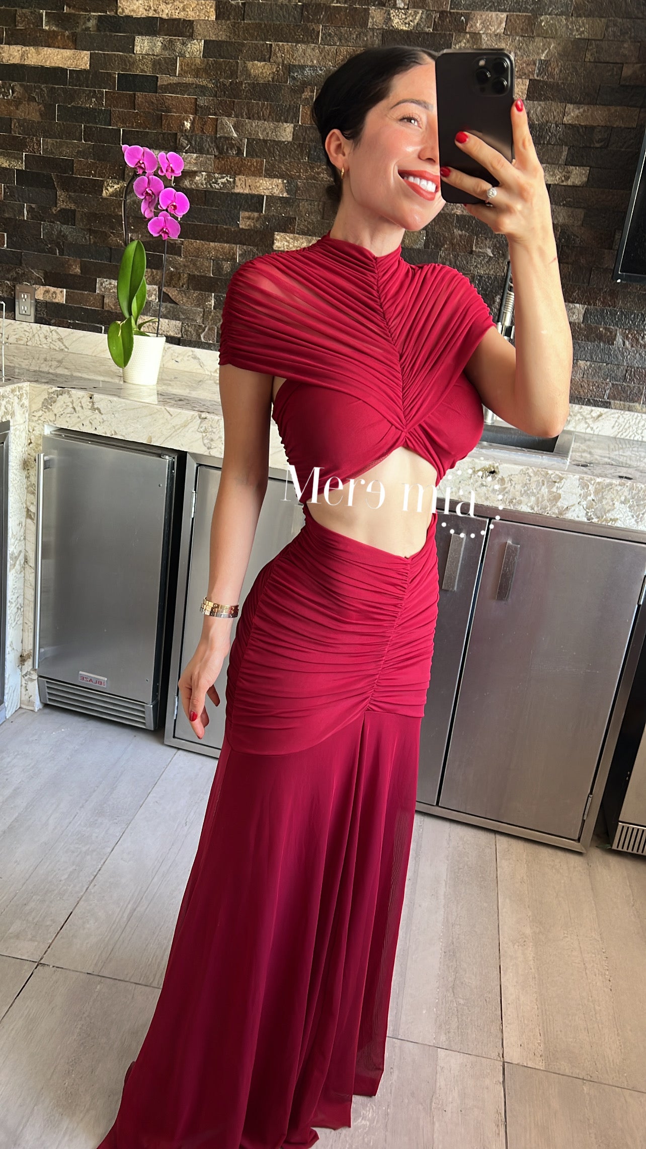 Vestido chal plisado abd