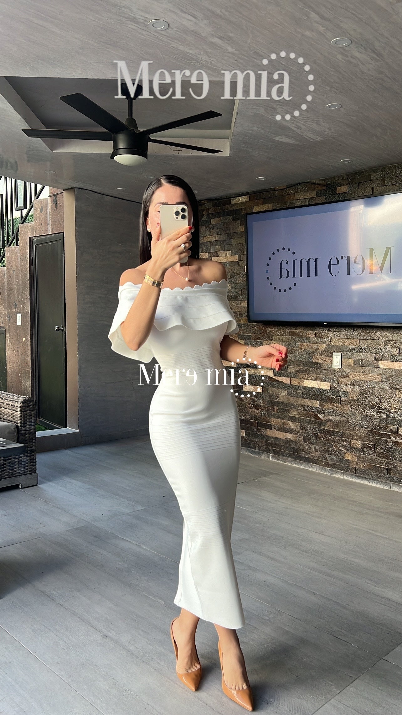 Vestido olan Ruff hombros