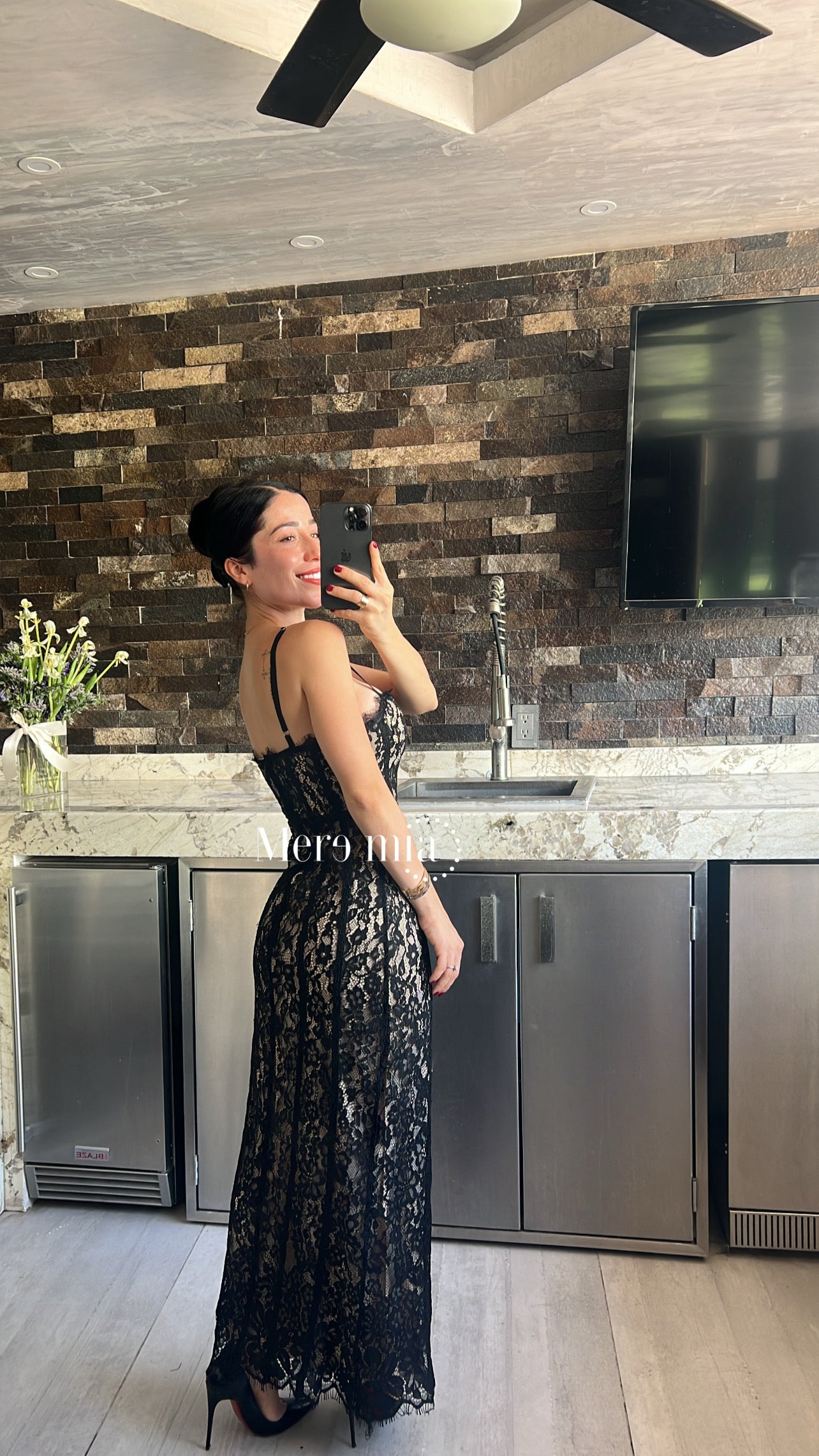 Vestido encaje midi