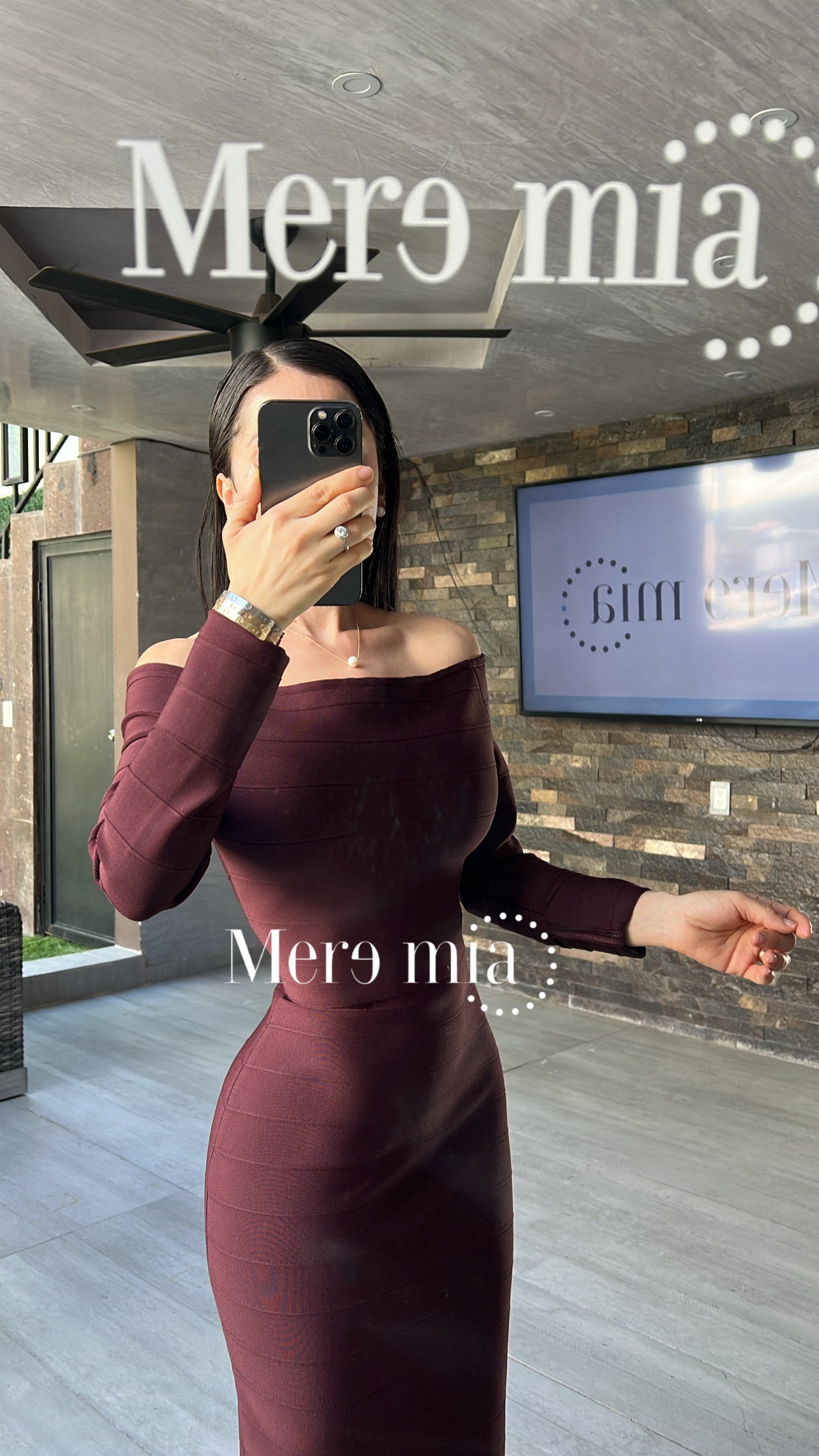 Vestido rayado escote U