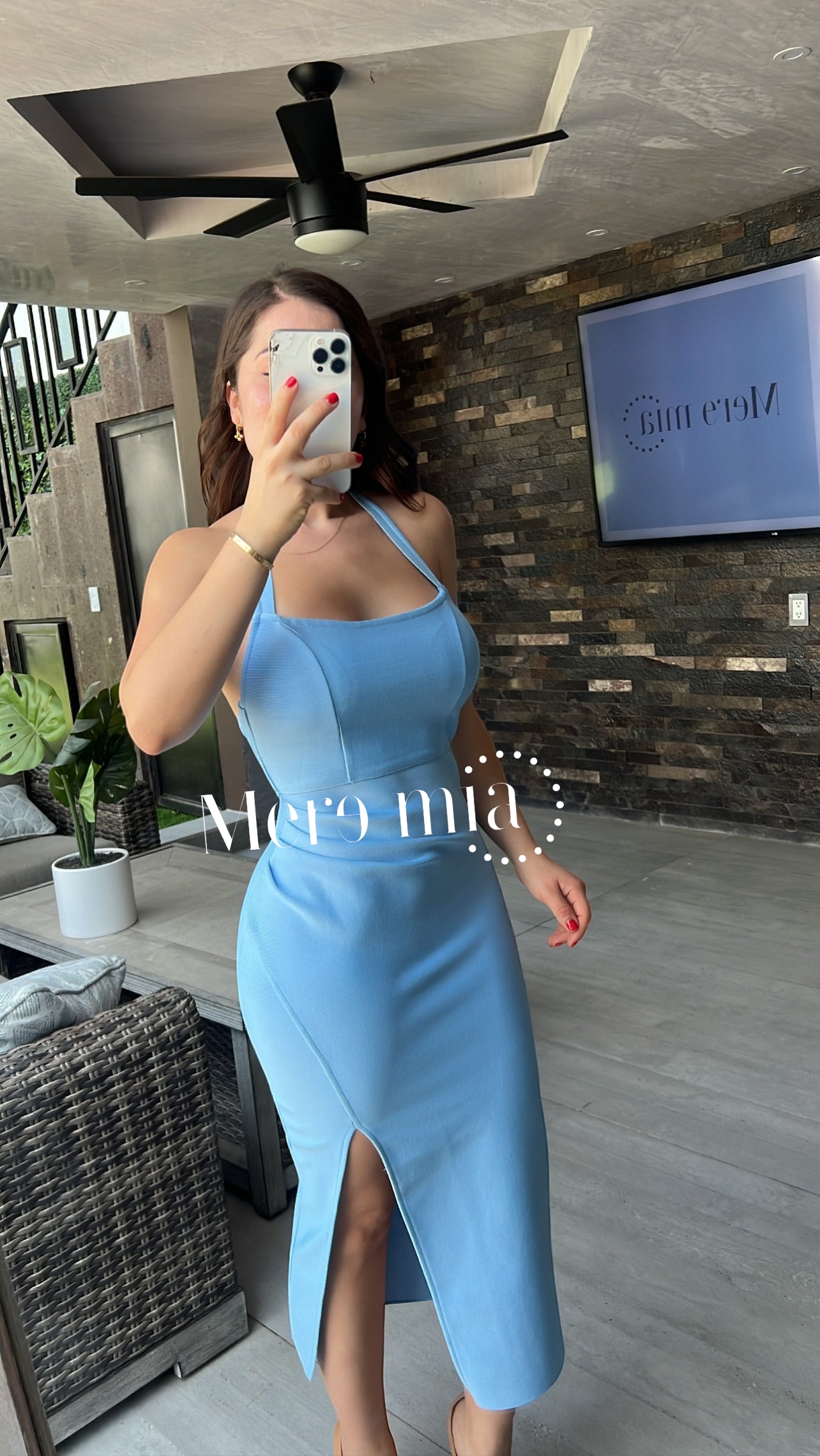 Vestido azul halter