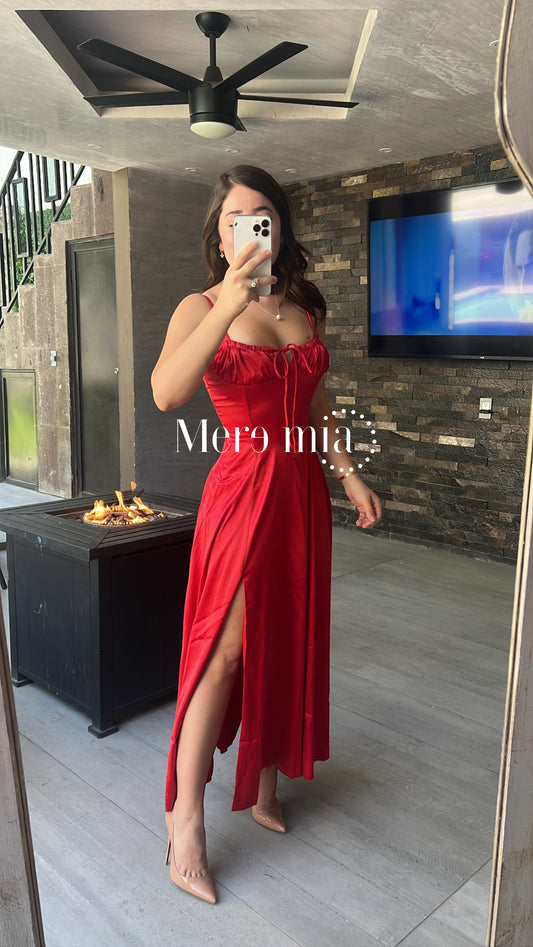 Vestido rojo de tirantes