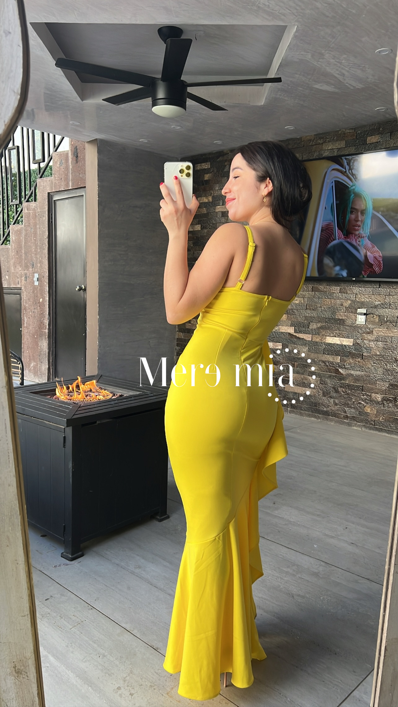 Vestido amarillo olanes