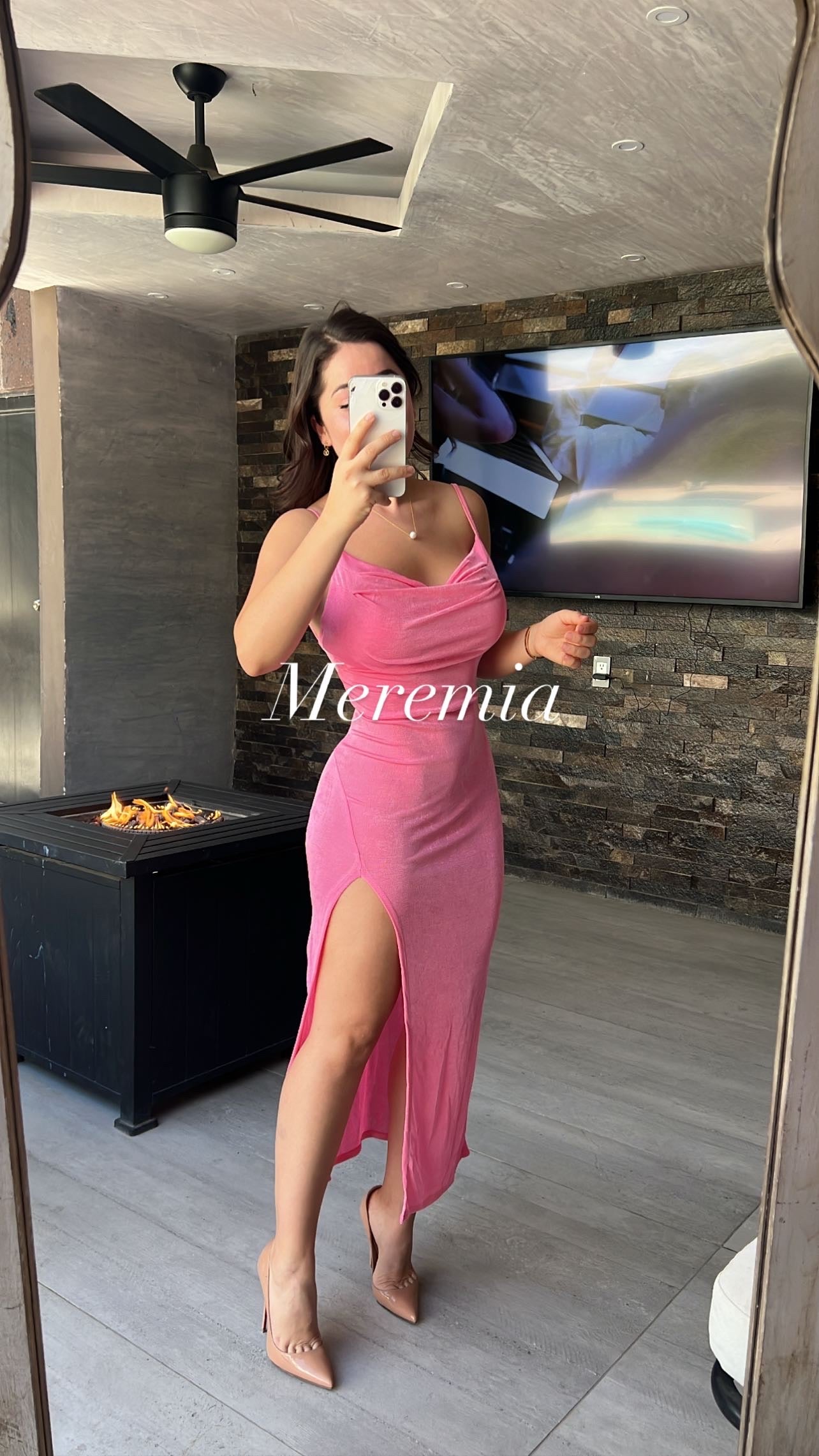 Vestido rosa midi