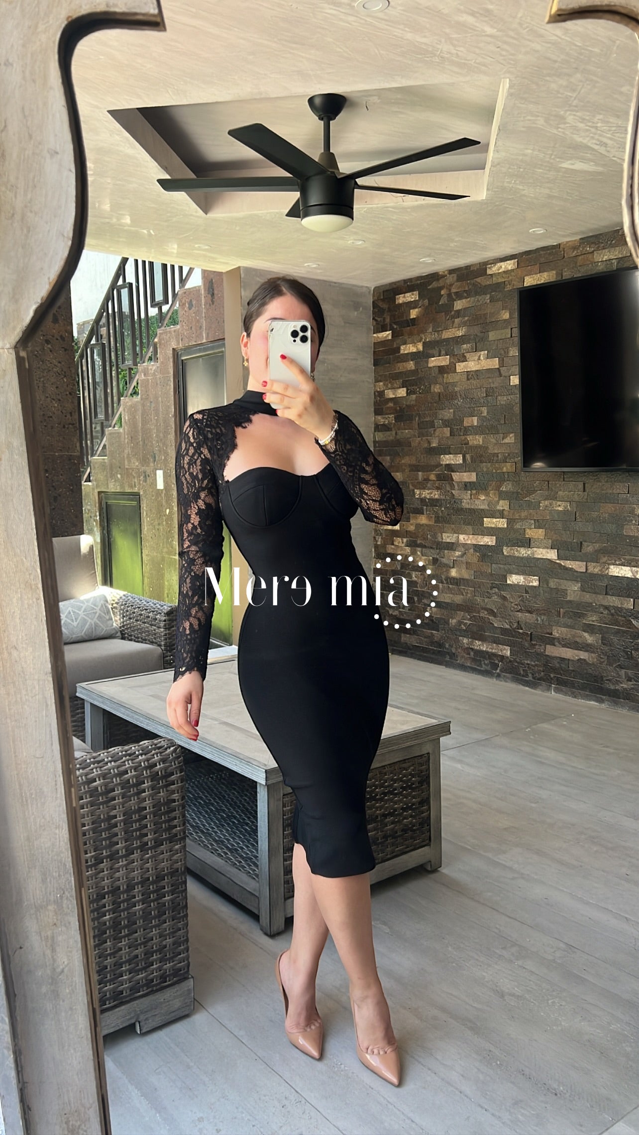 Vestido negro copas