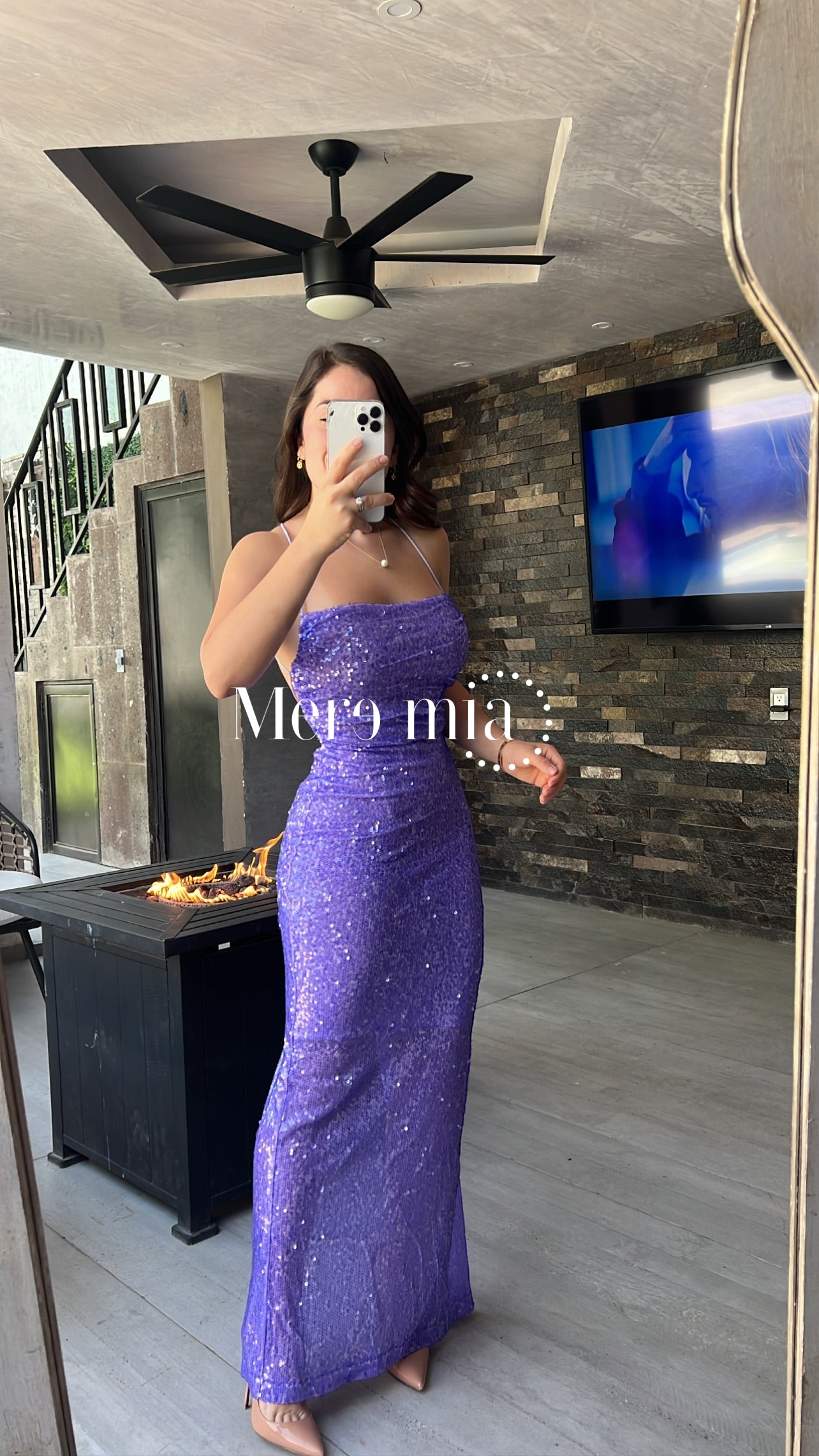 Vestido lentejuela lila