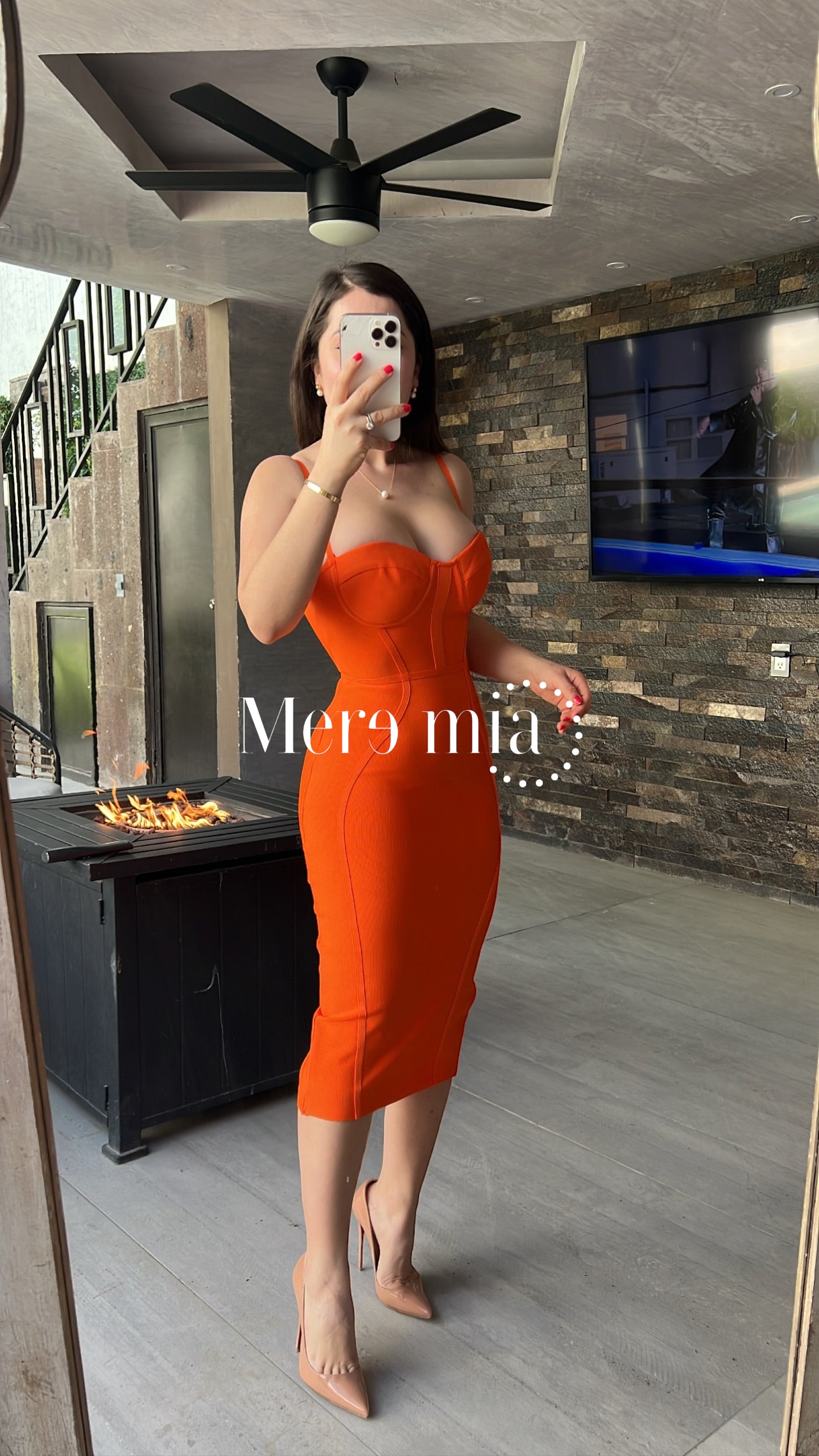 Vestido naranja tirantes