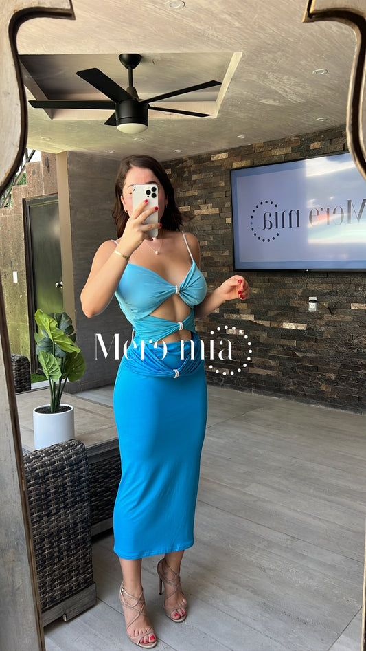 Vestido azul midi