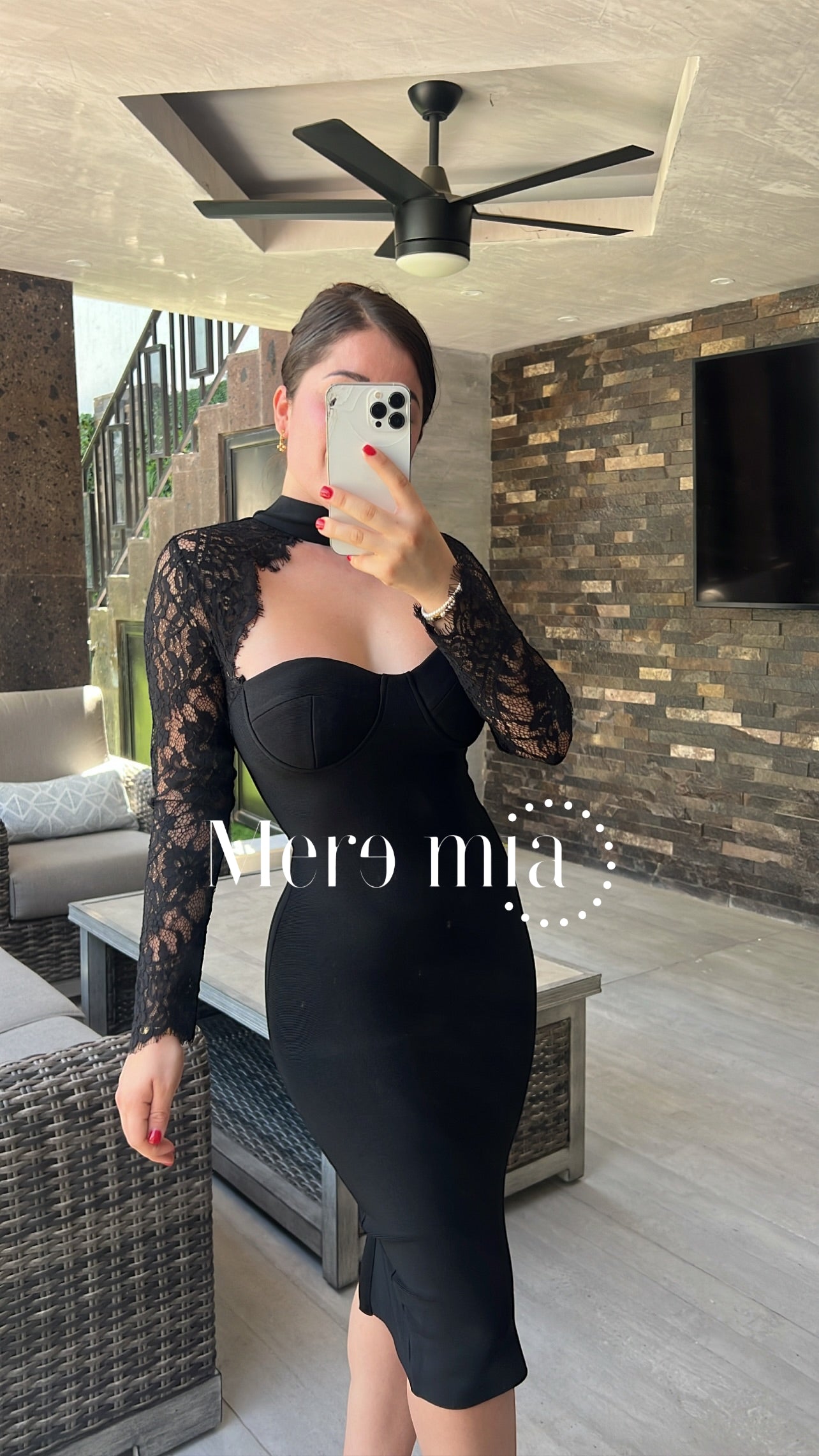 Vestido negro copas