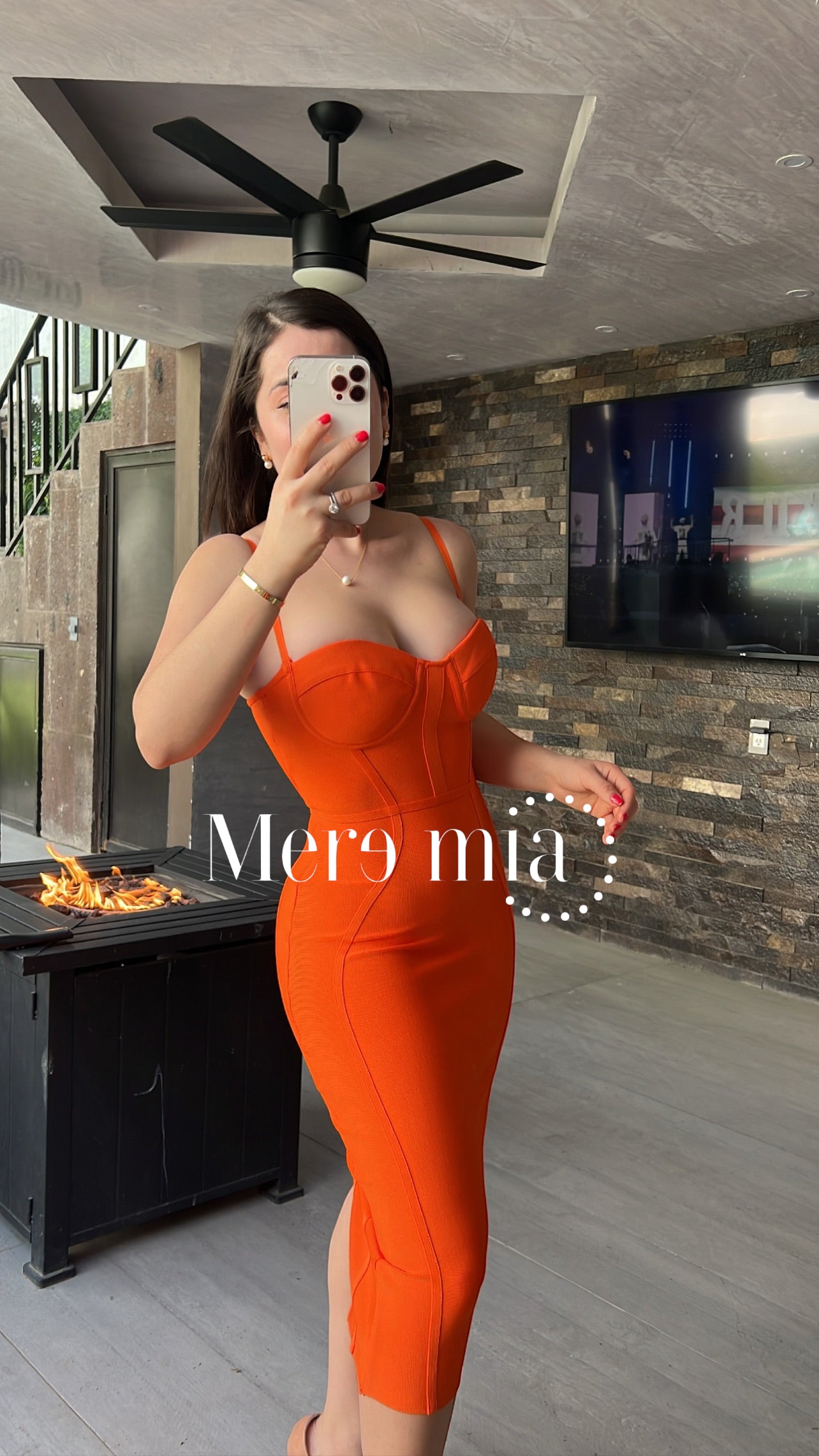 Vestido naranja tirantes