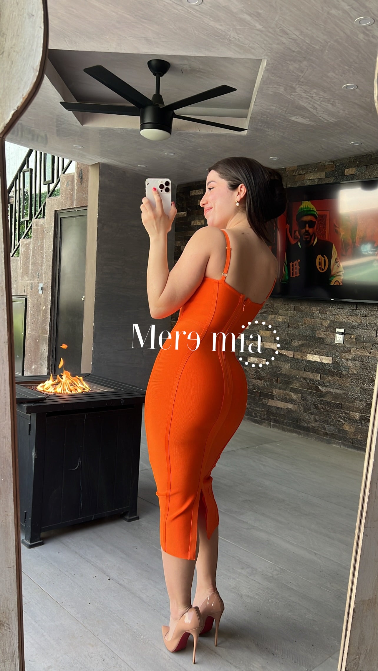 Vestido naranja tirantes