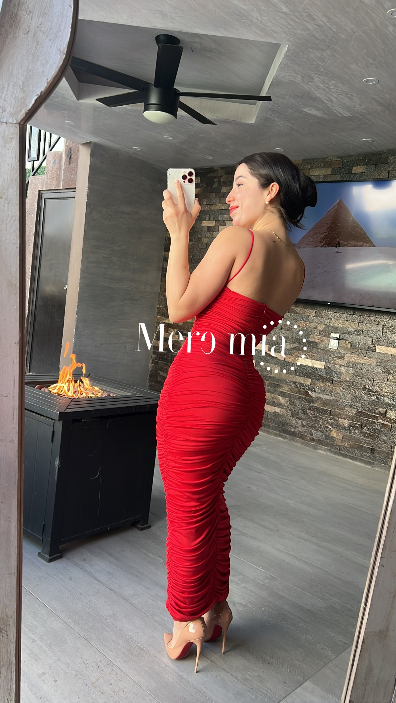 Vestido plisado rojo