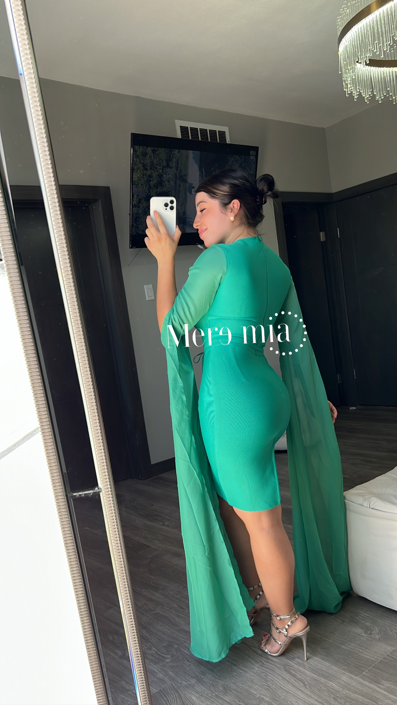 Vestido mangas verde