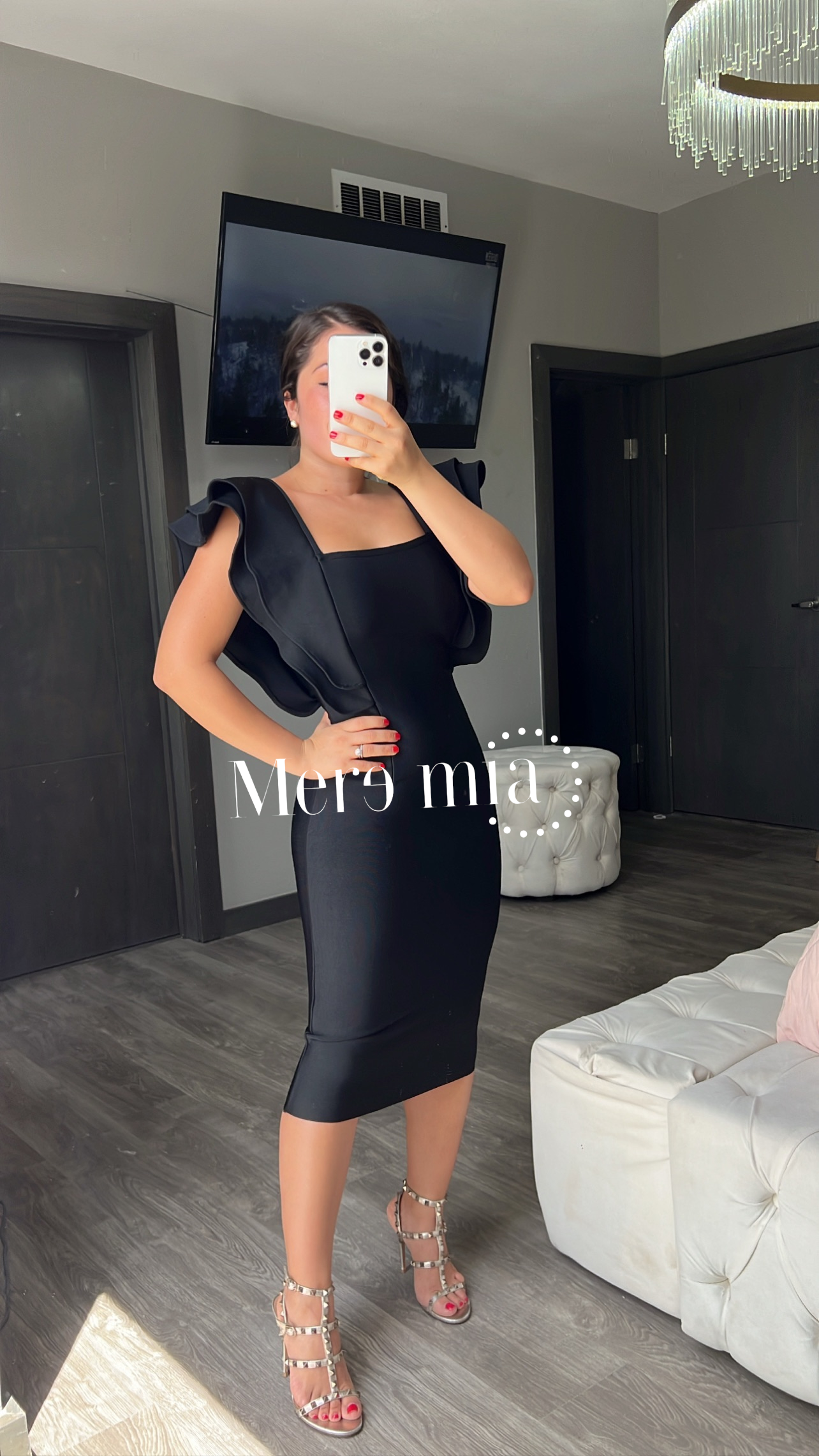 Vestido negro mangas