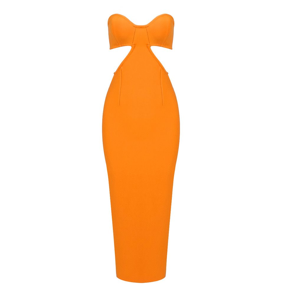 Vestido naranja strapples