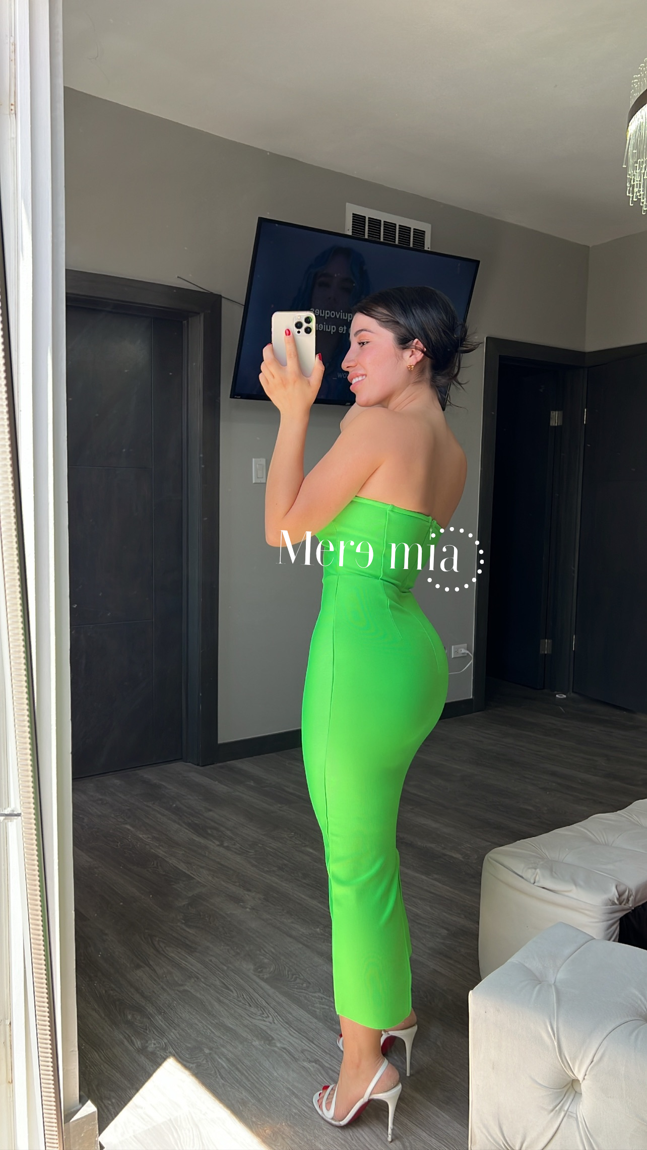 Vestido verde bandage strapples