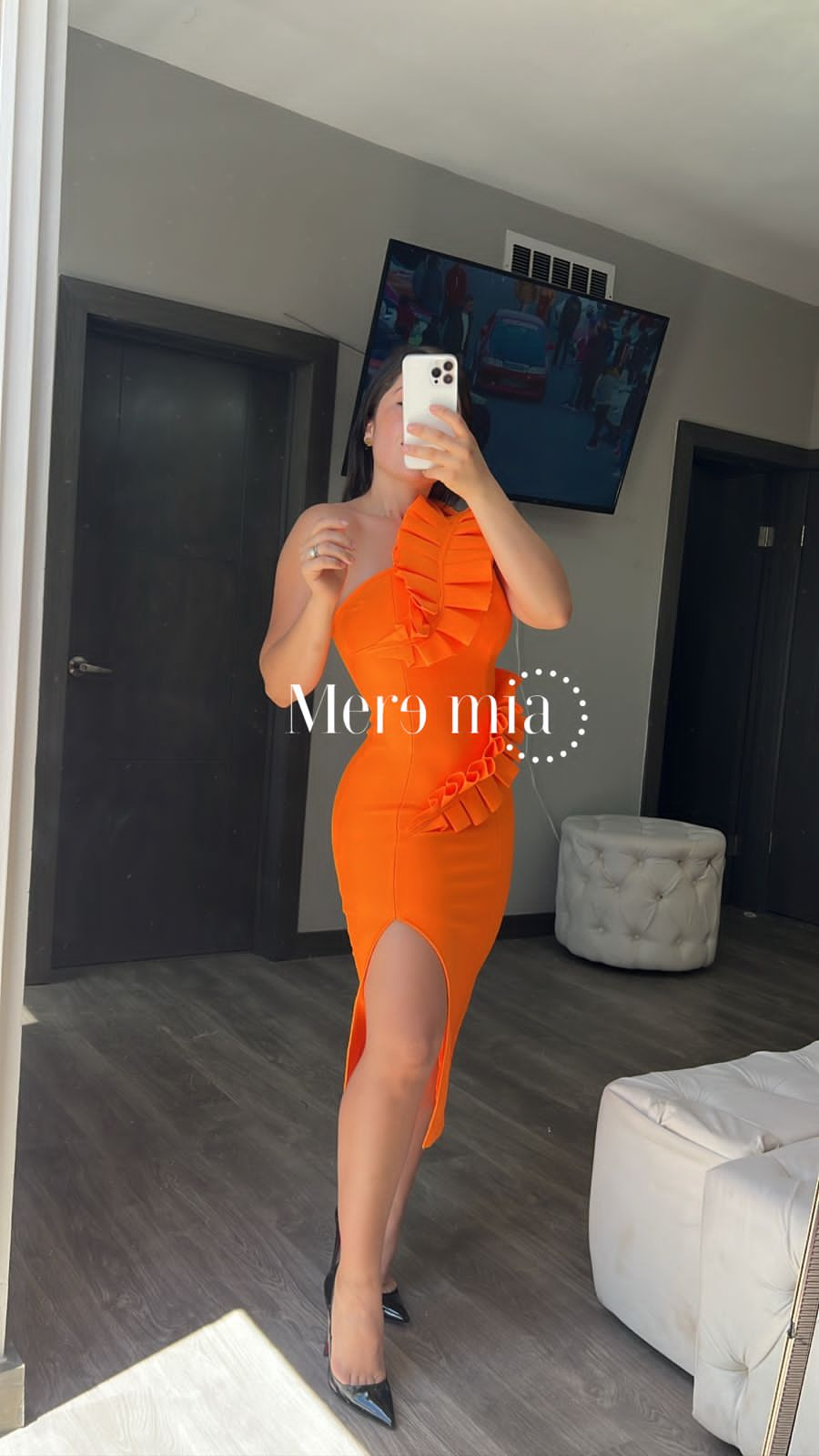 Vestido naranja escarola