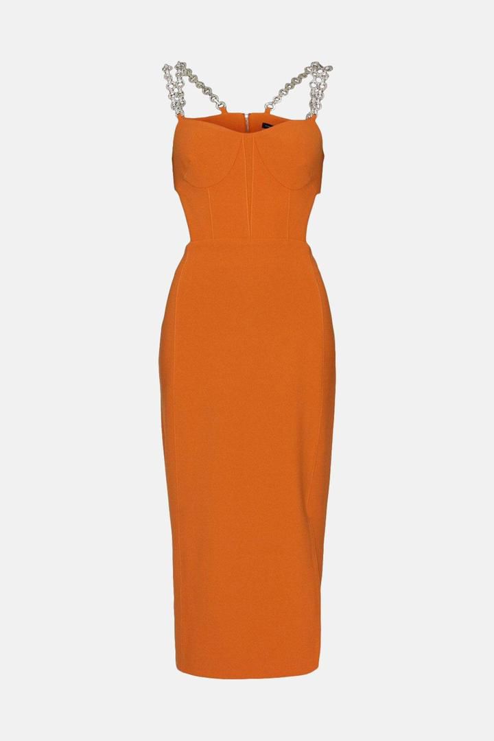 Vestido naranja tirantes Plata – Meremiamx